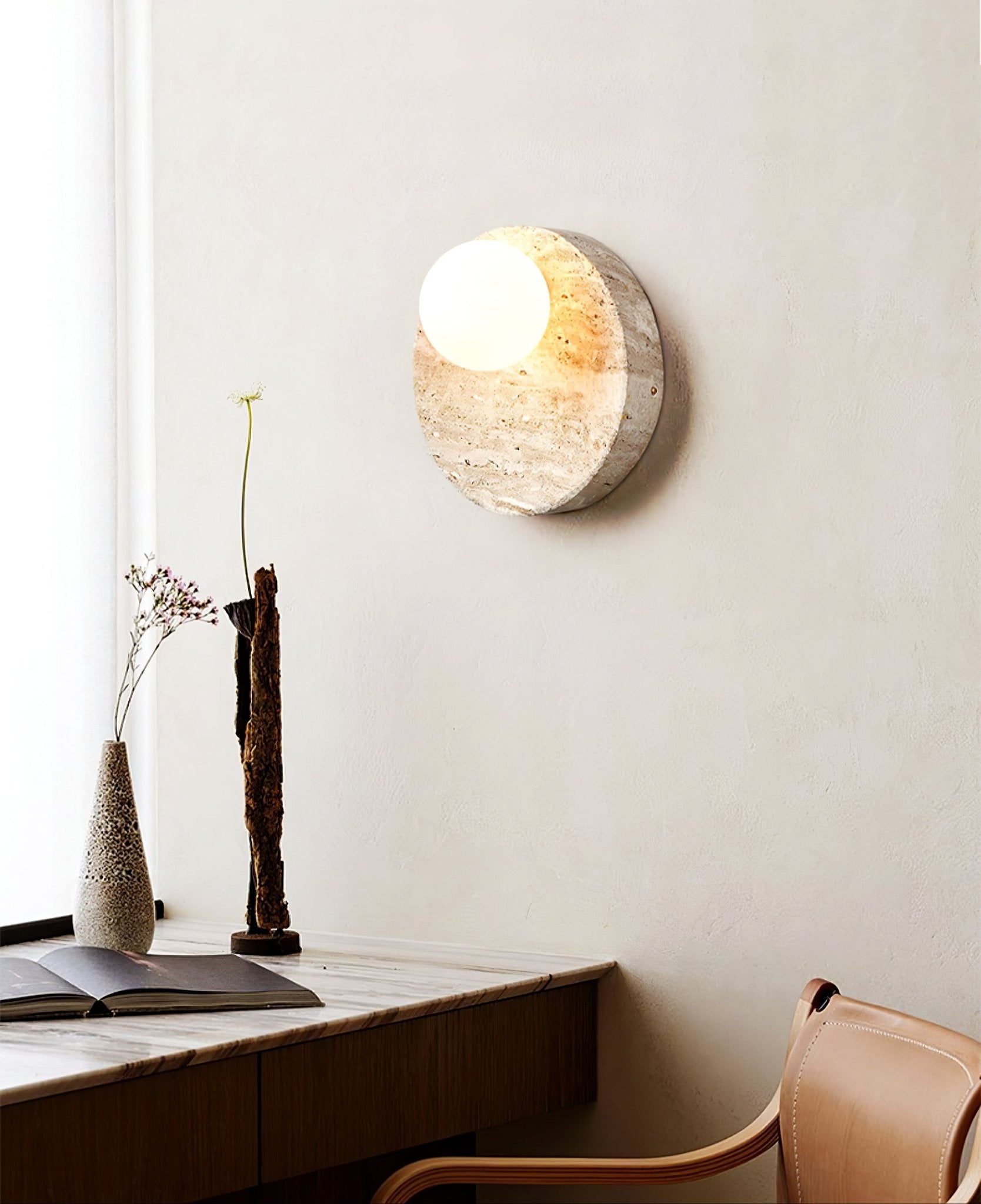 Sorella Travertine Sconce