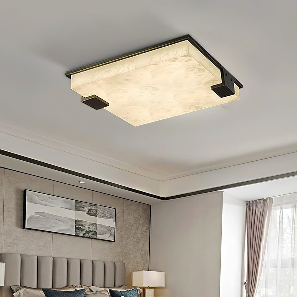 Square Alabaster Ceiling Light