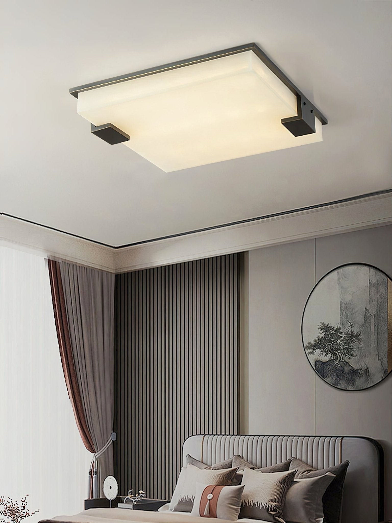 Square Alabaster Ceiling Light
