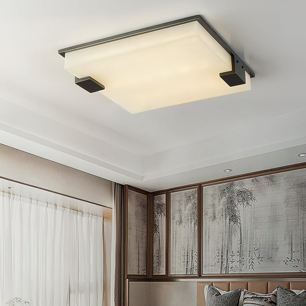 Square Alabaster Ceiling Light