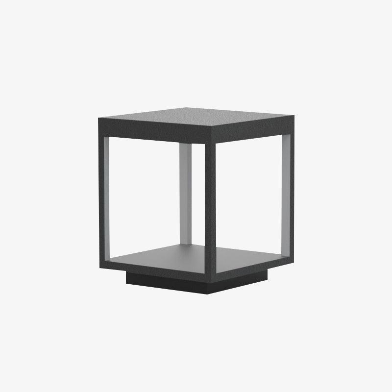Stainless Steel Square Frame Fence Post Garden Light, Outdoor Wall Light, L 25cm x W 25cm x H 27cm
