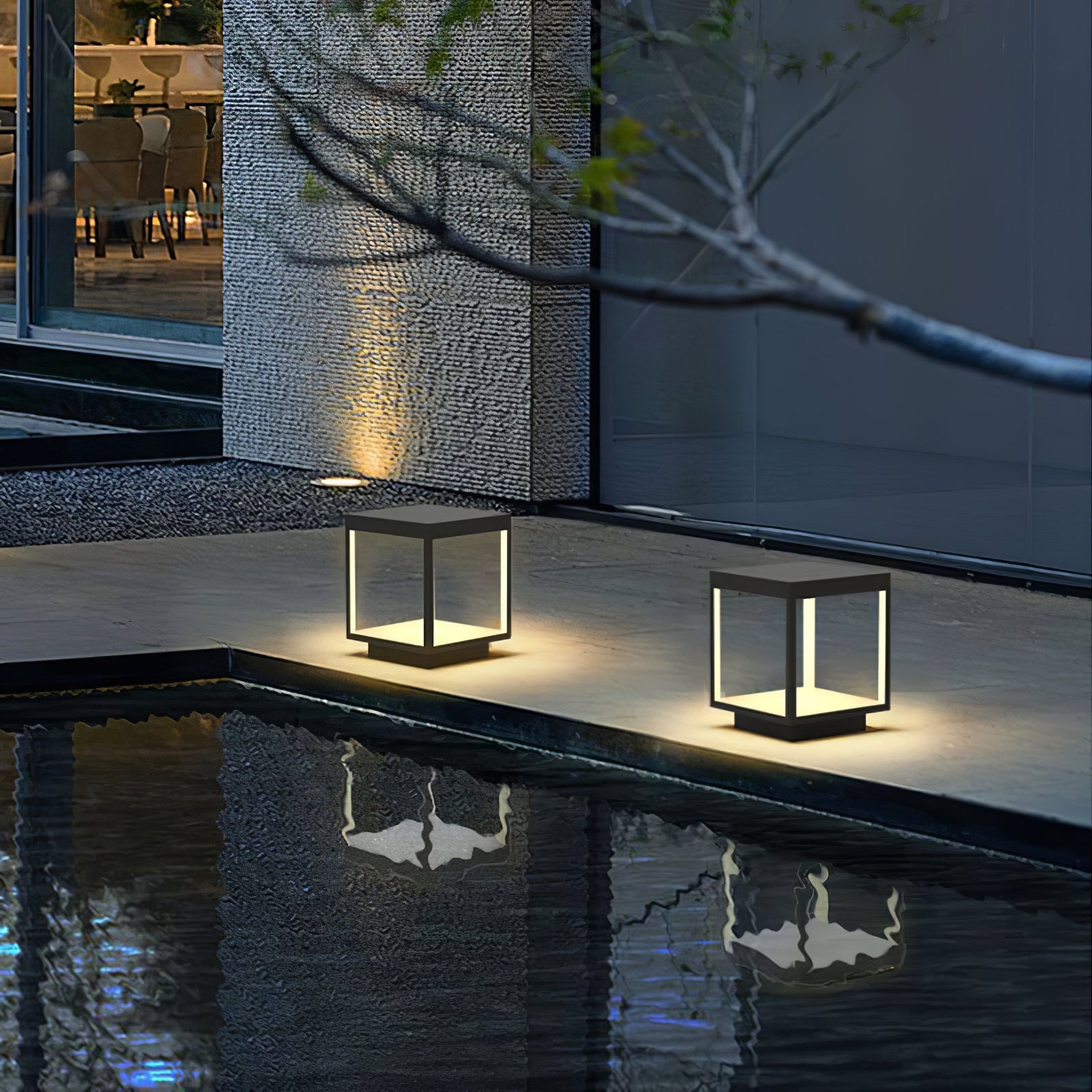Square Frame Solar Outdoor Light Table Lamp