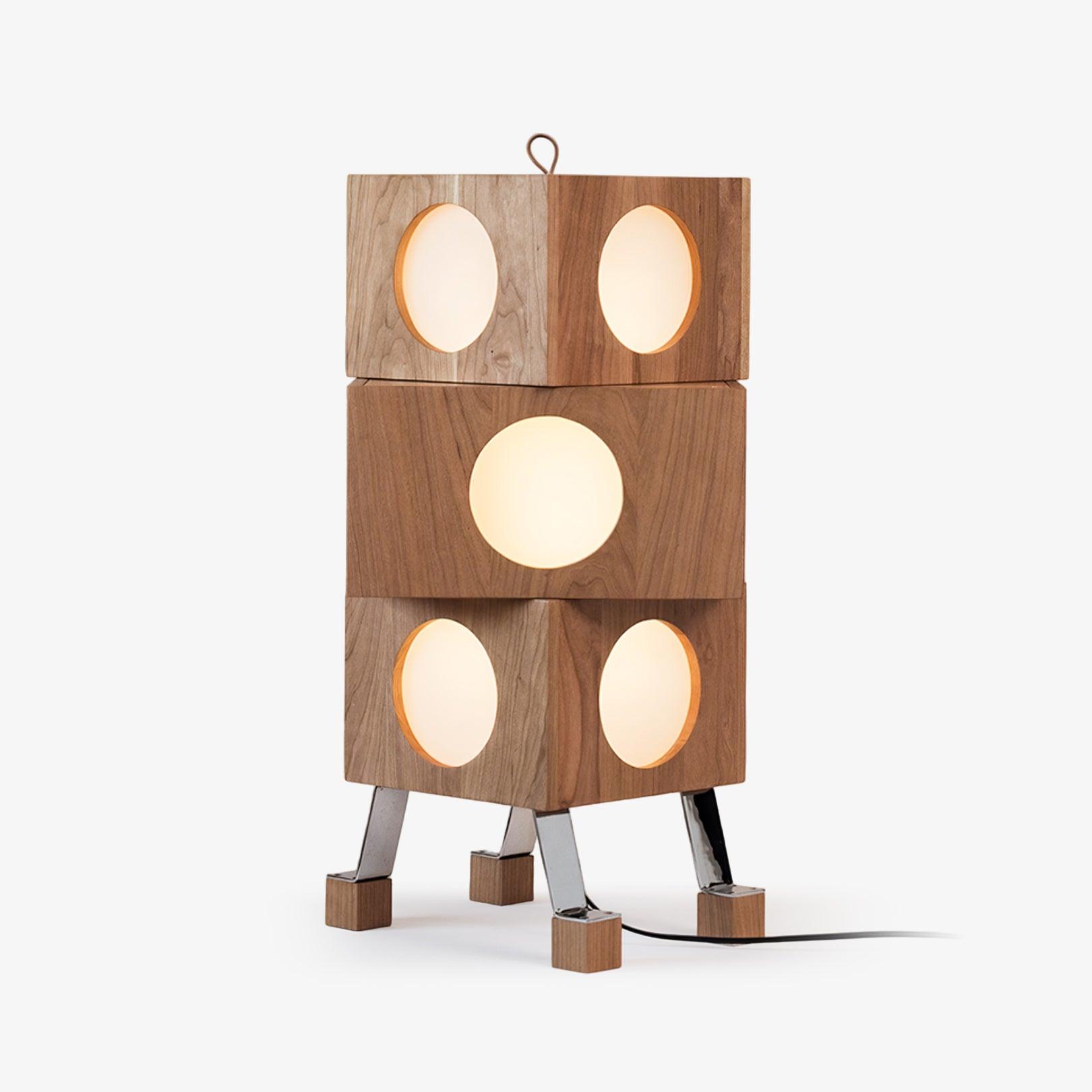 Square Robot Floor Lamp floor lamp in metal, wood, iron, stainless steel, steel | Tianguang Select