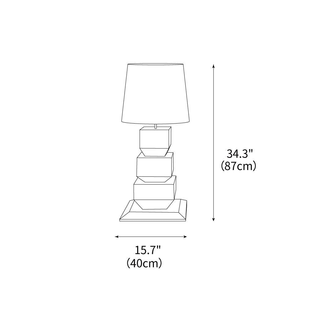Stacked Wooden Table Lamp 15.7