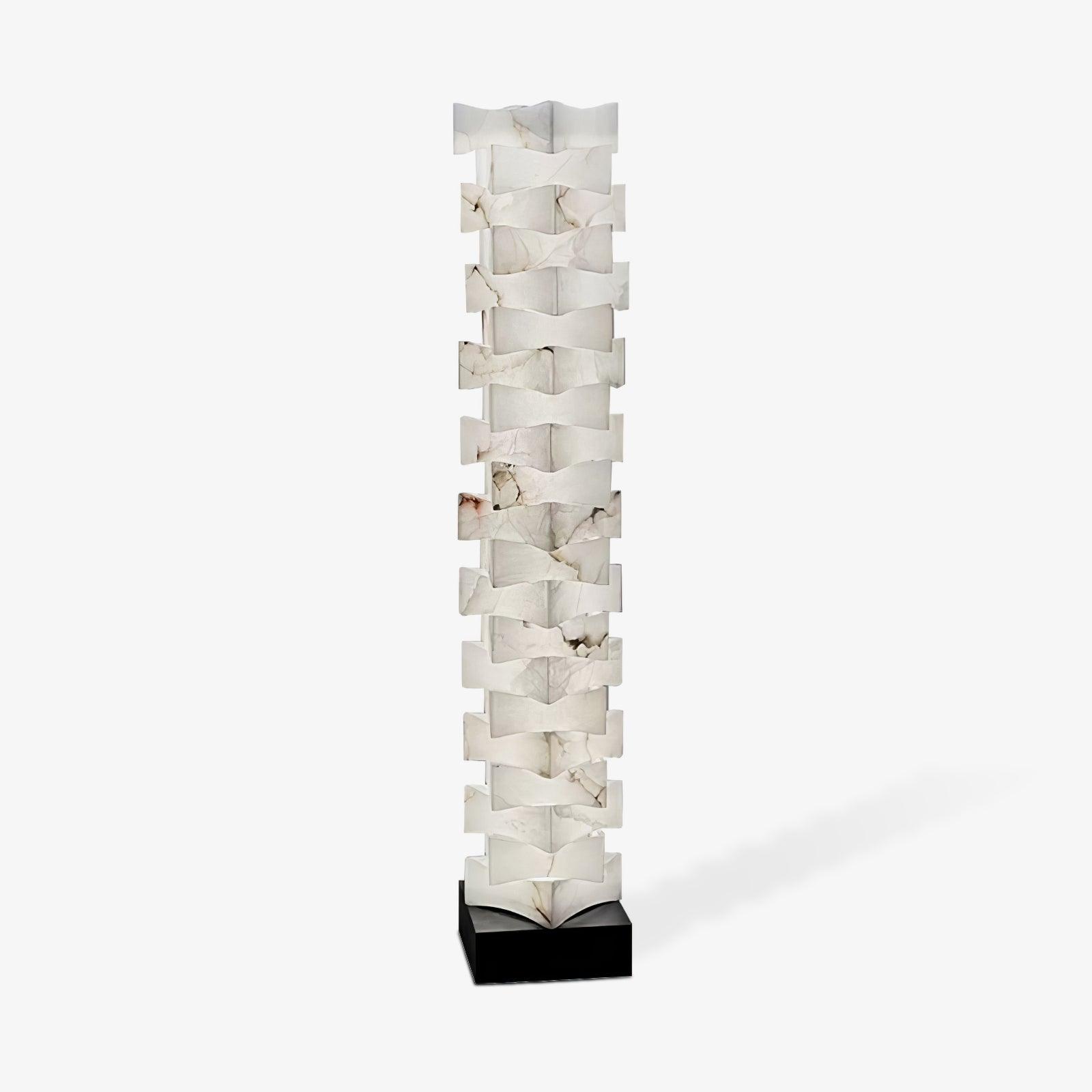 Stacked Alabaster Squares Floor Lamp floor lamp in metal, iron, alabaster | Tianguang Select