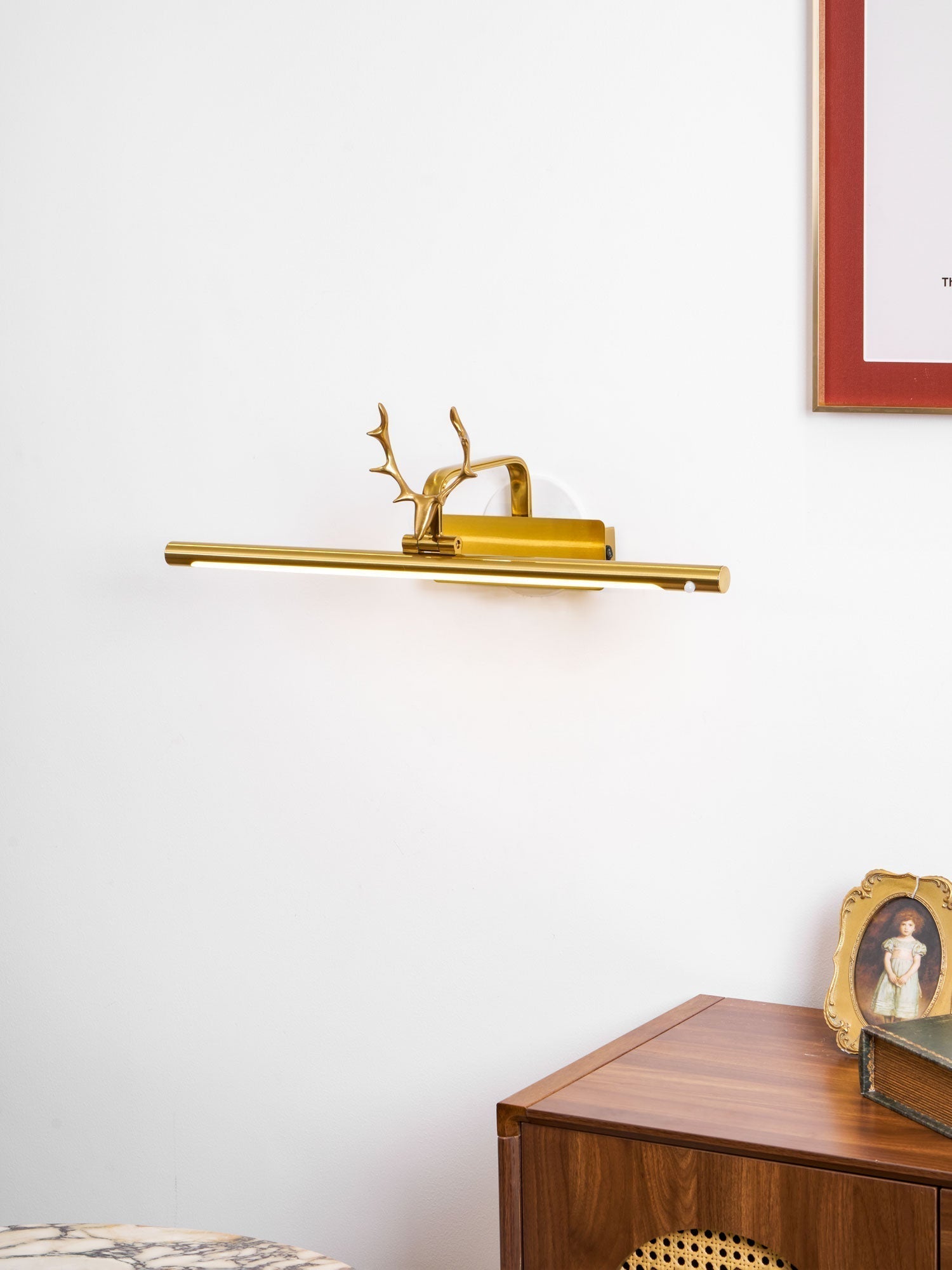 Stag Horn Wall Light, Hardwired Wall Sconce, detail 16