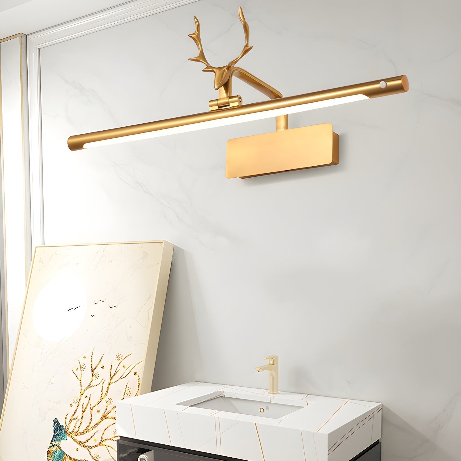 Stag Horn Wall Light, Hardwired Wall Sconce, detail 33