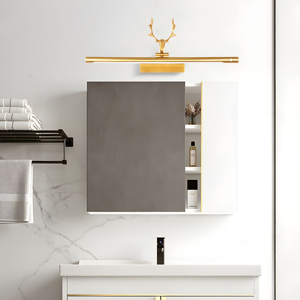 Stag Horn Wall Light, Hardwired Wall Sconce, detail 23