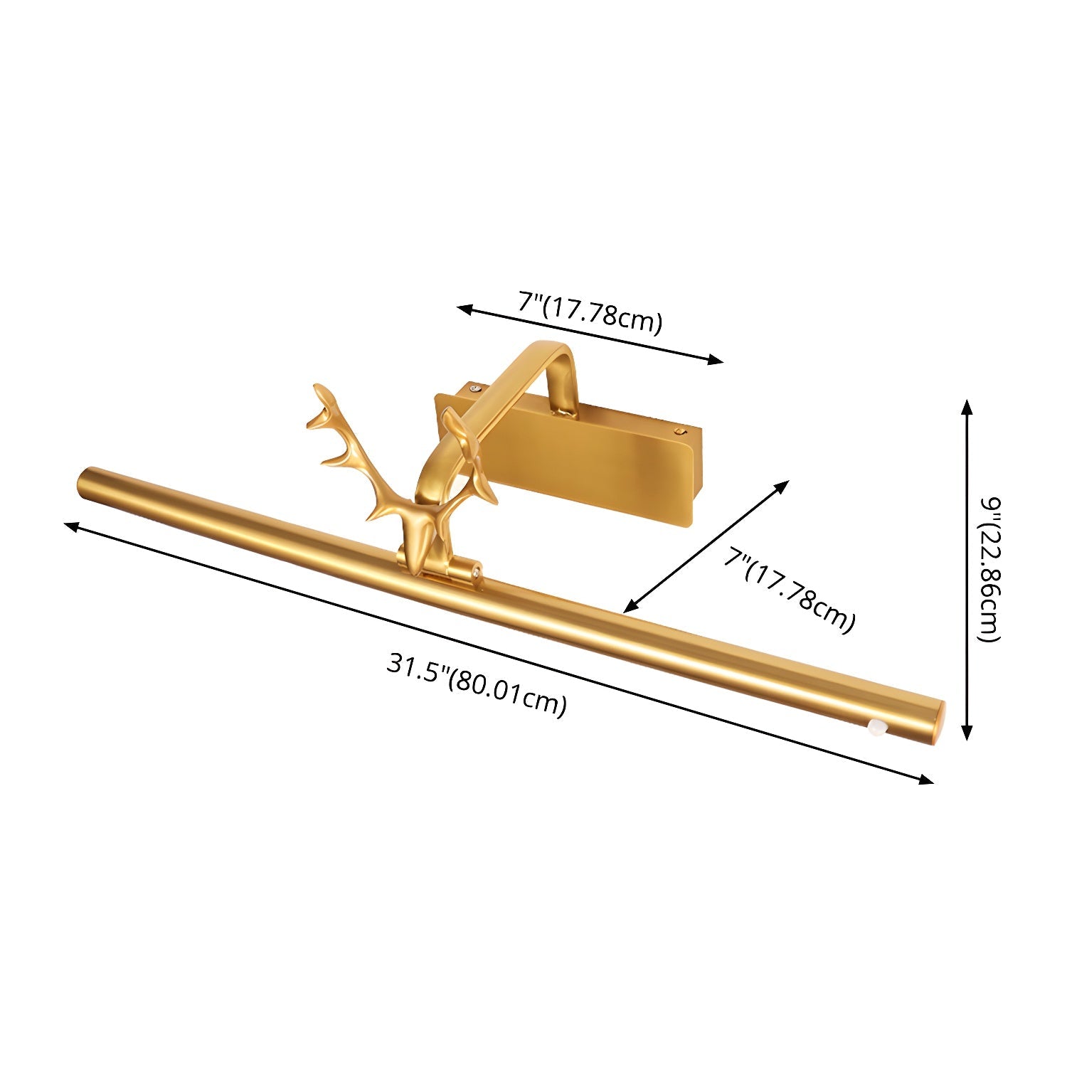 Stag Horn Wall Light, Hardwired Wall Sconce, detail 6