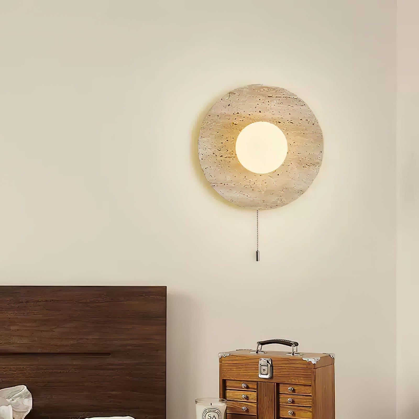 Stone Lunar Eclipse Wall Light, Plug-In Wall Sconce, detail 12