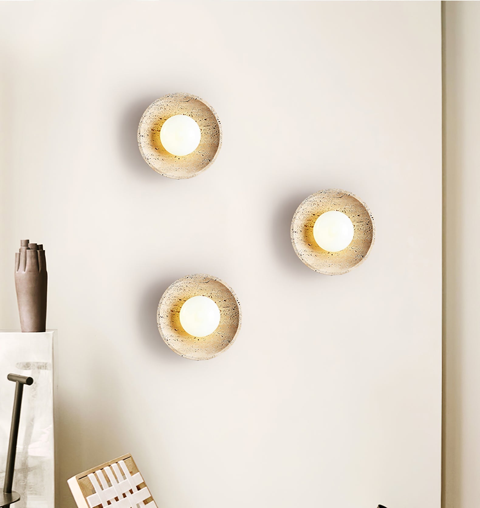 Stone Eclipse Plug-In Wall Light, Plug-In Wall Sconce, detail 5
