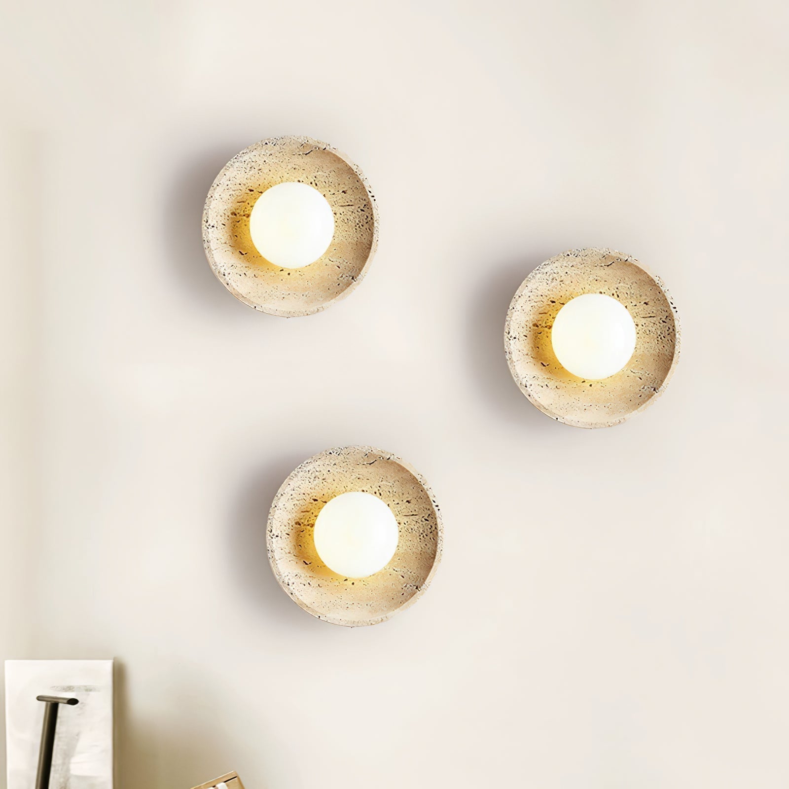 Stone Lunar Eclipse Wall Light, Plug-In Wall Sconce, detail 7