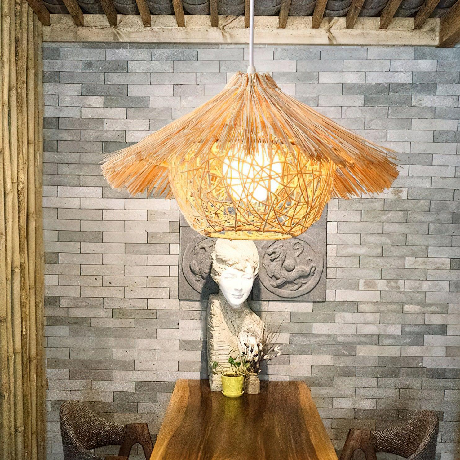 Straw Hat Chandelier