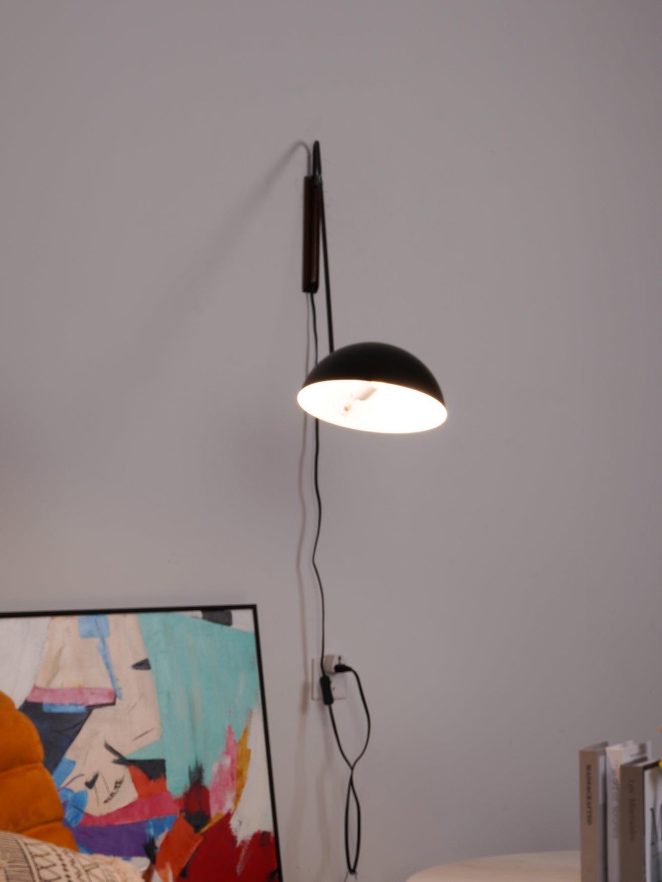 Swing Dome Wall Light Wall Light - W 103cm x H 30cm Wood, Plug-In Wall Sconce, detail 9