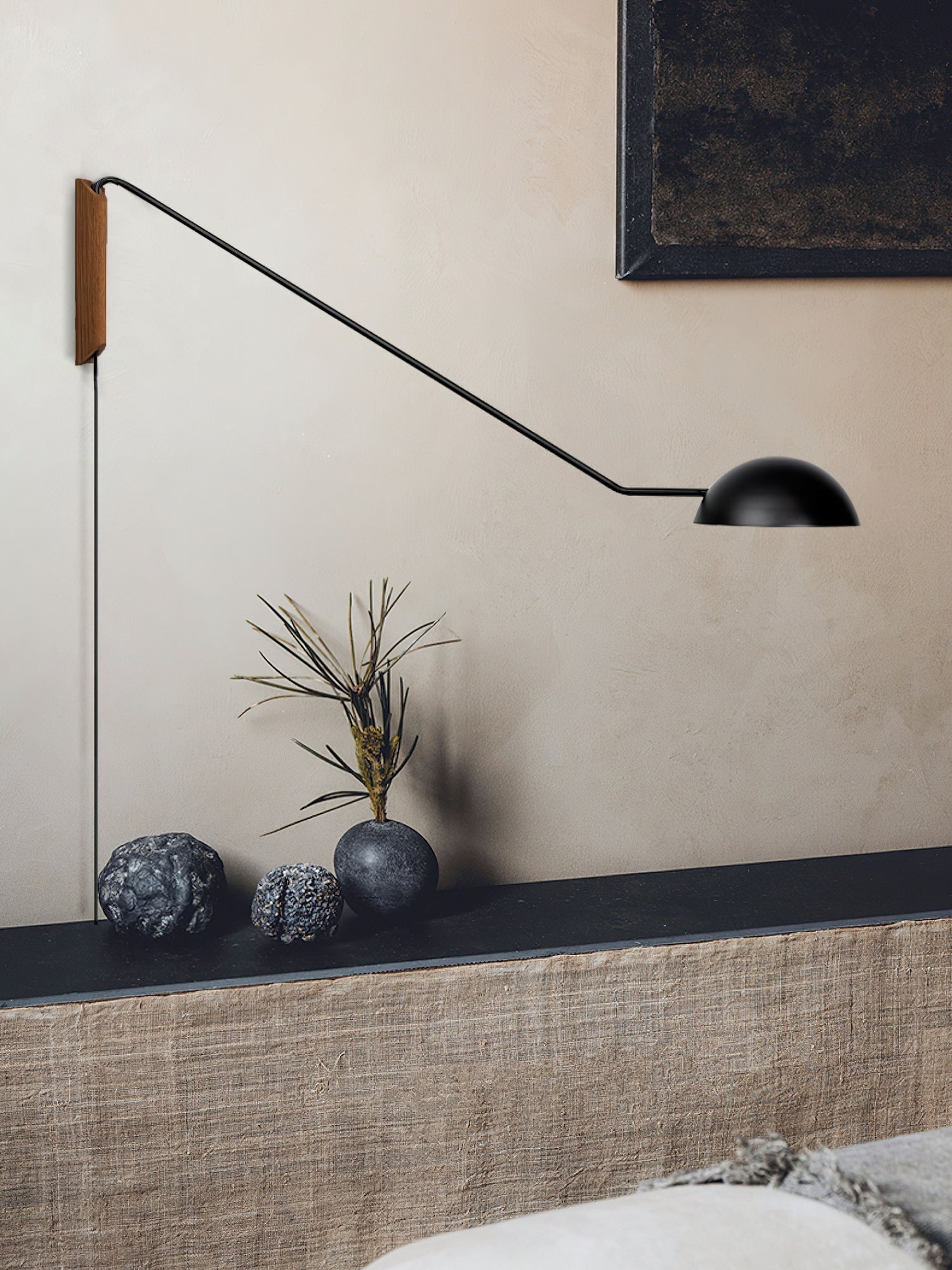 Swing Dome Wall Light Wall Light - W 103cm x H 30cm Wood, Plug-In Wall Sconce, detail 22