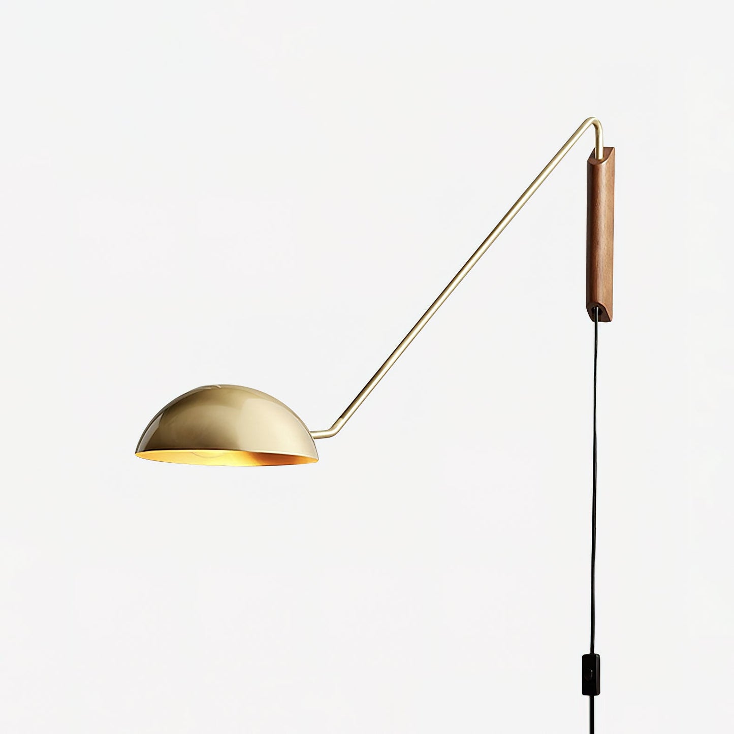 Swing Dome Wall Light Wall Light - W 103cm x H 30cm Wood, Plug-In Wall Sconce, detail 27