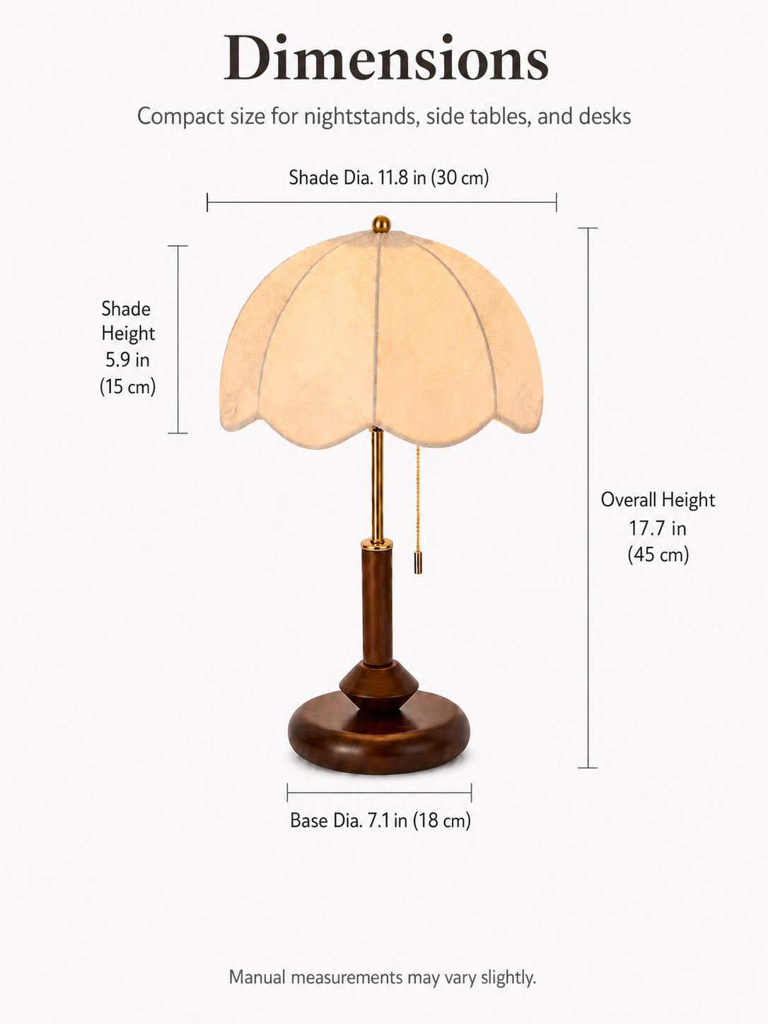 Marielle Vintage Wood Table Lamp