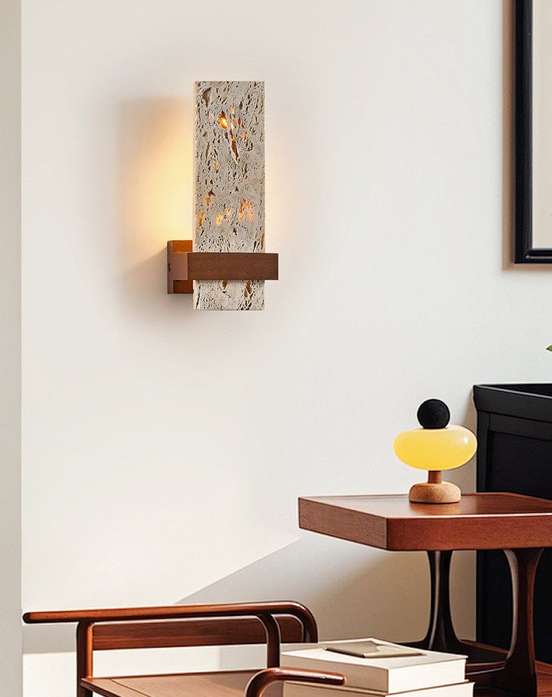 Terra Travertine Wall Light, Hardwired Wall Sconce, detail 6