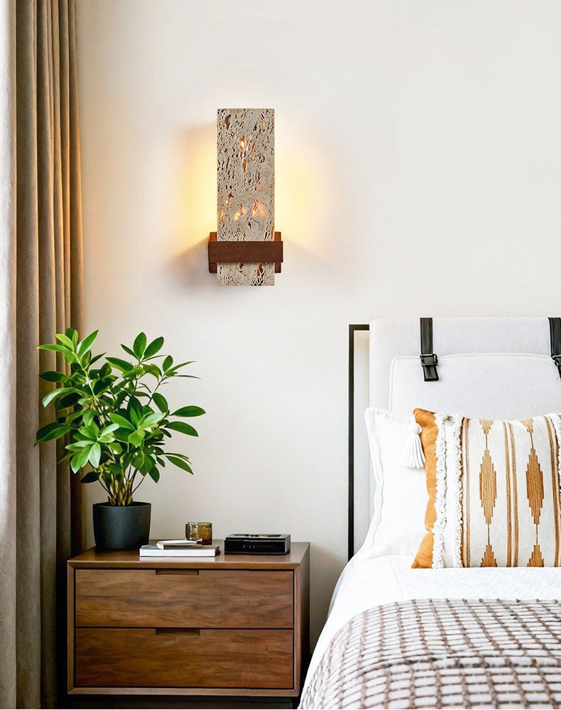 Terra Travertine Wall Light, Hardwired Wall Sconce, detail 11