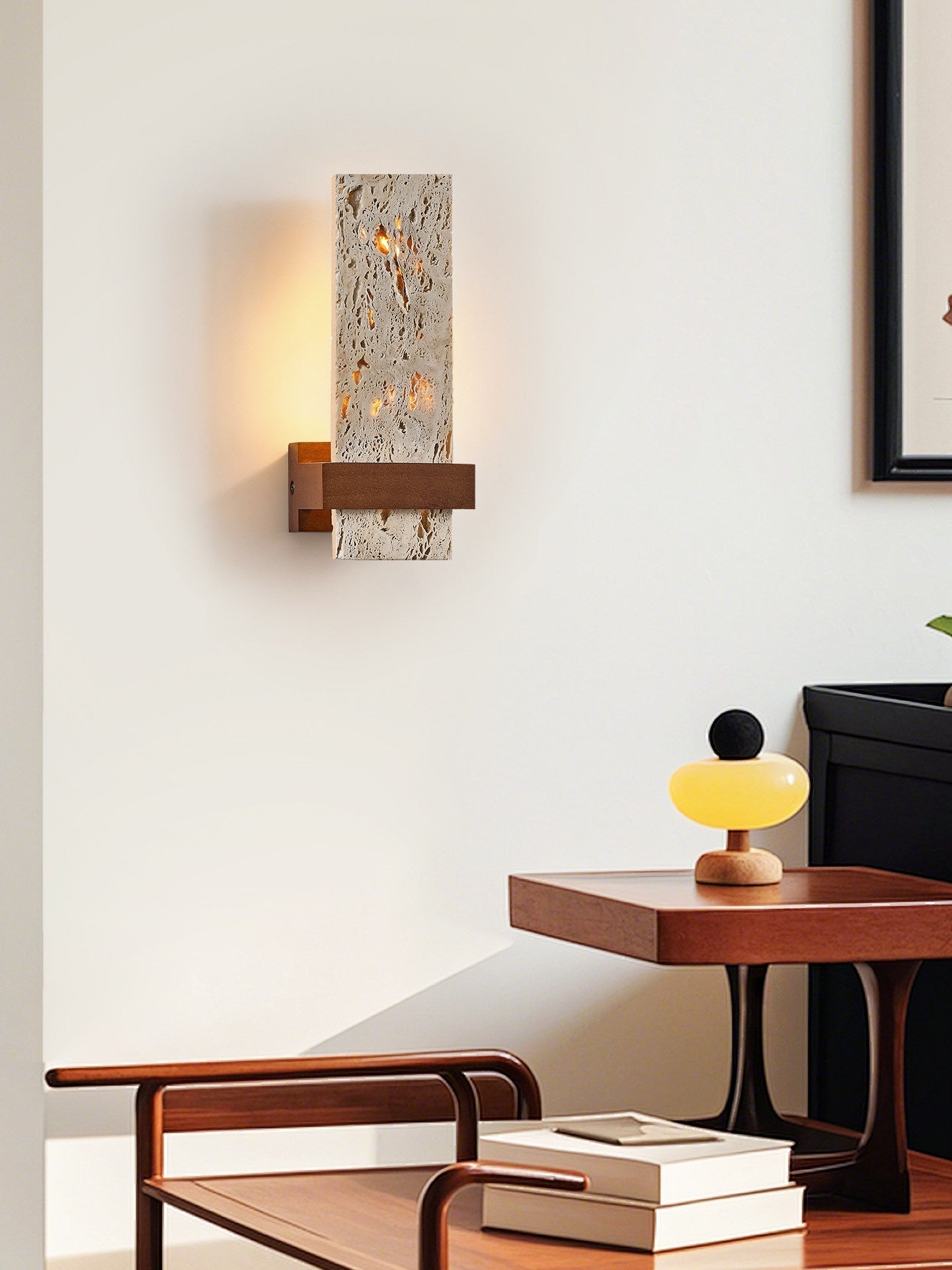 Terra Travertine Wall Light, Hardwired Wall Sconce, detail 13