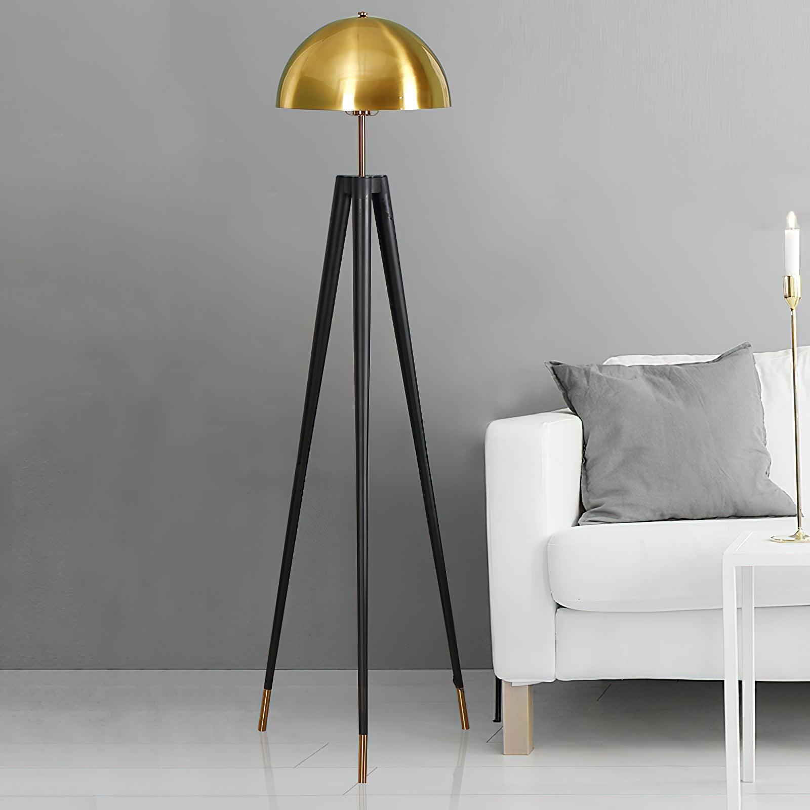 Three Legged Gold Gong Floor Light 19.7", Floor Lamp, detail 12