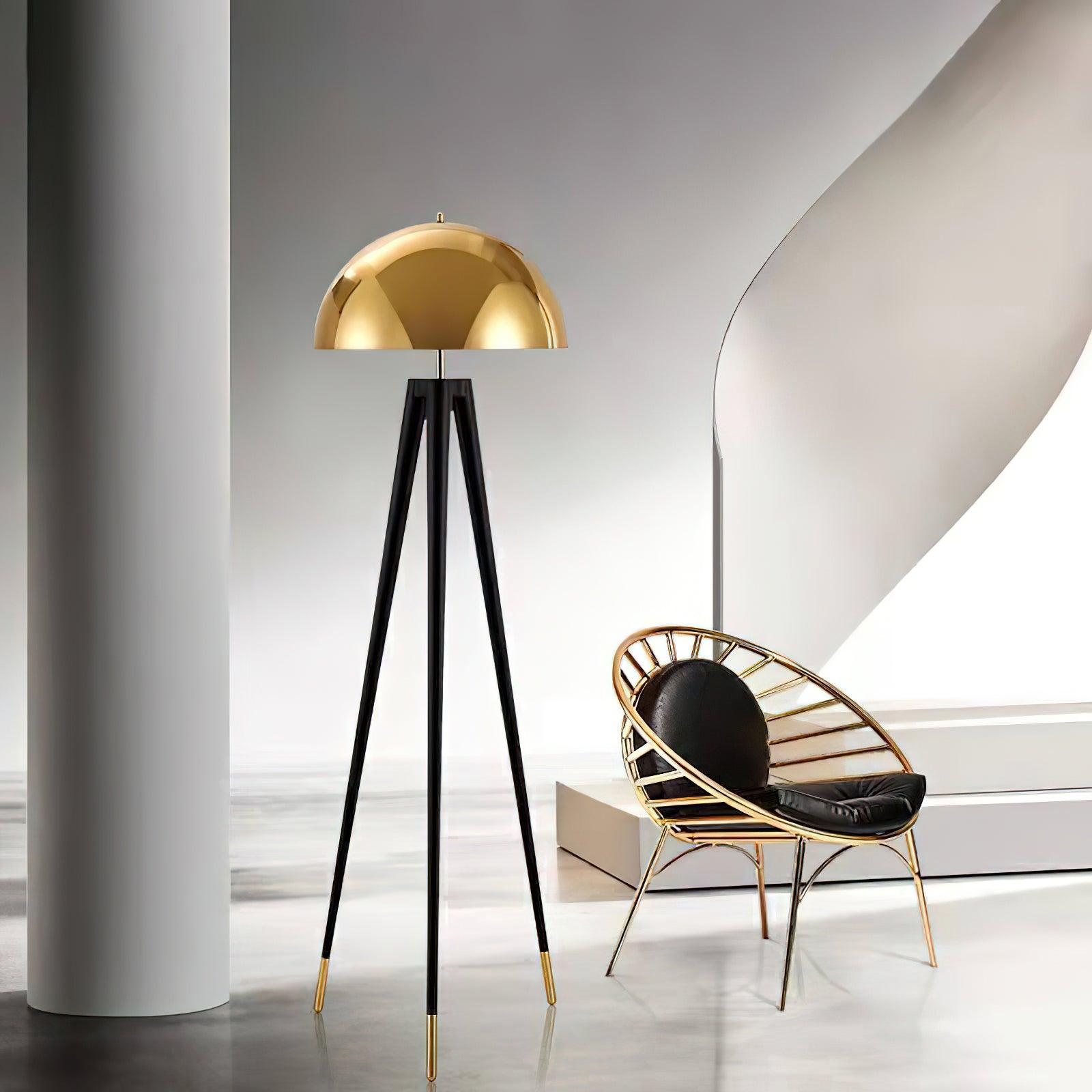 Three Legged Gold Gong Floor Light 19.7", Floor Lamp, detail 7