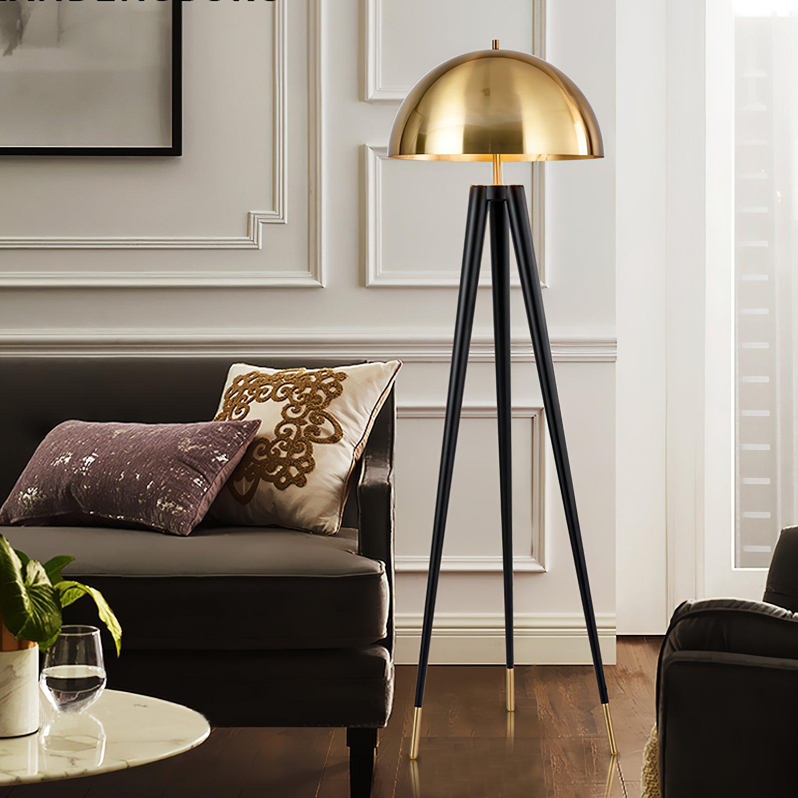 Three Legged Gold Gong Floor Light 19.7", Floor Lamp, detail 10
