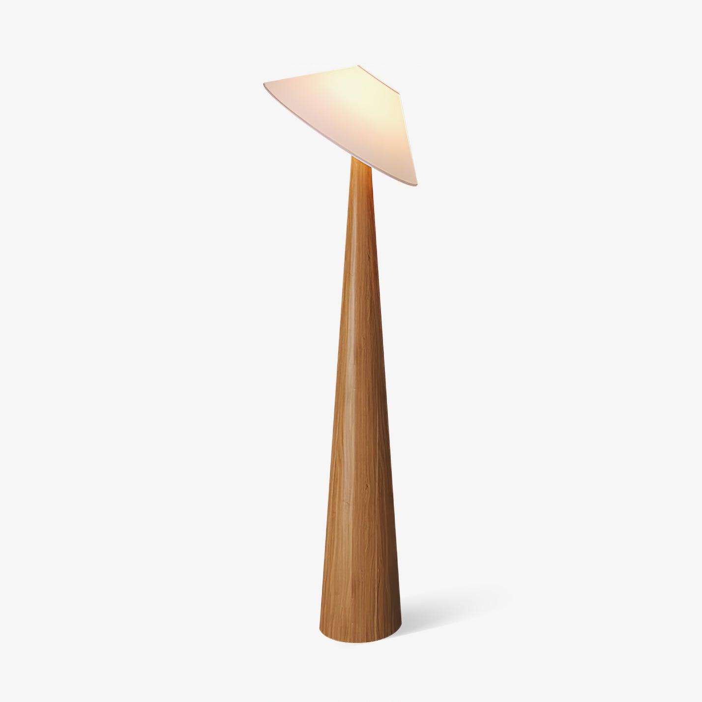 Tilt Hat Wooden Floor Lamp floor lamp in metal, wood, iron, fabric | Tianguang Select
