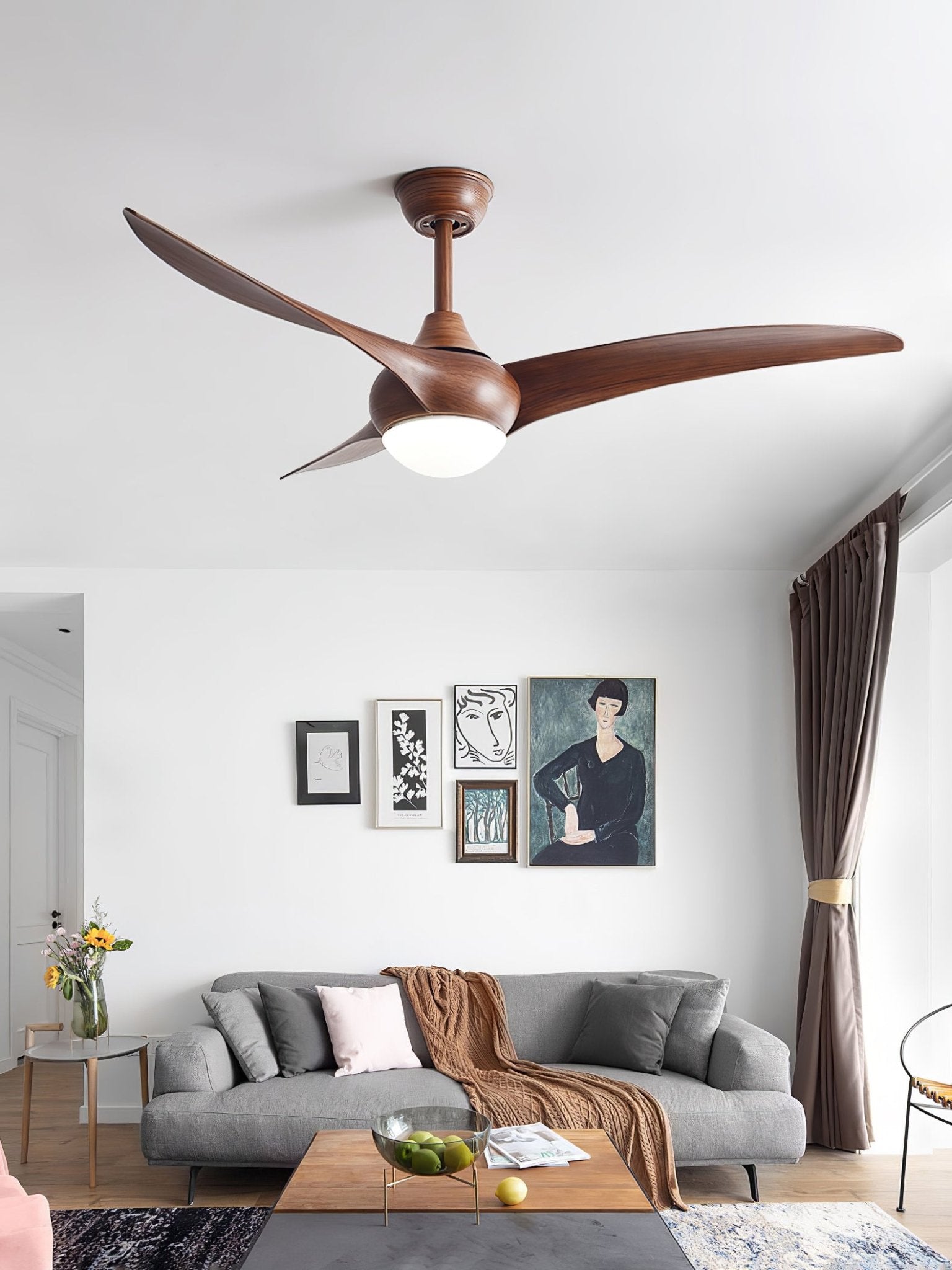 Traditional Flush Mount Light Ceiling Fan