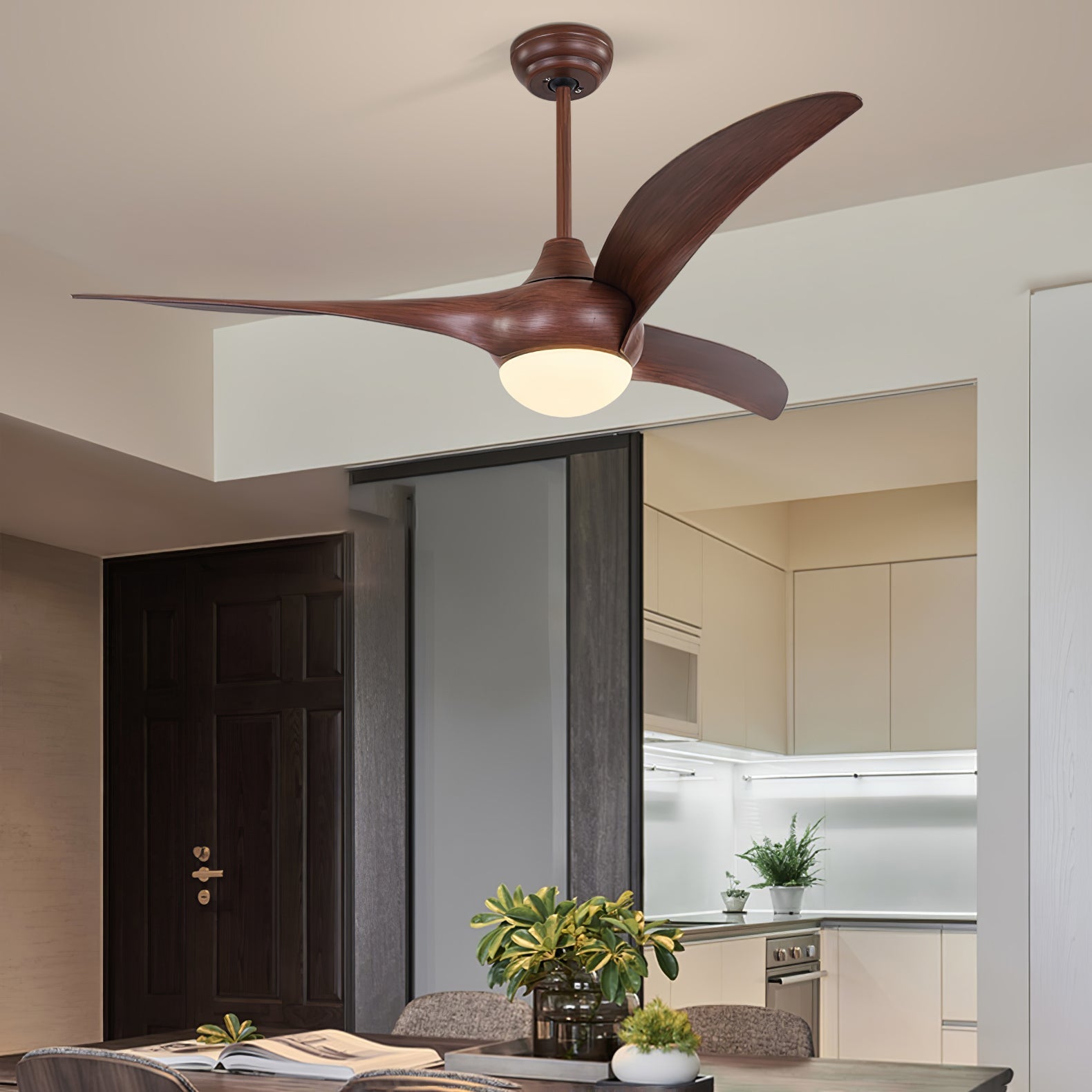 Traditional Flush Mount Light Ceiling Fan