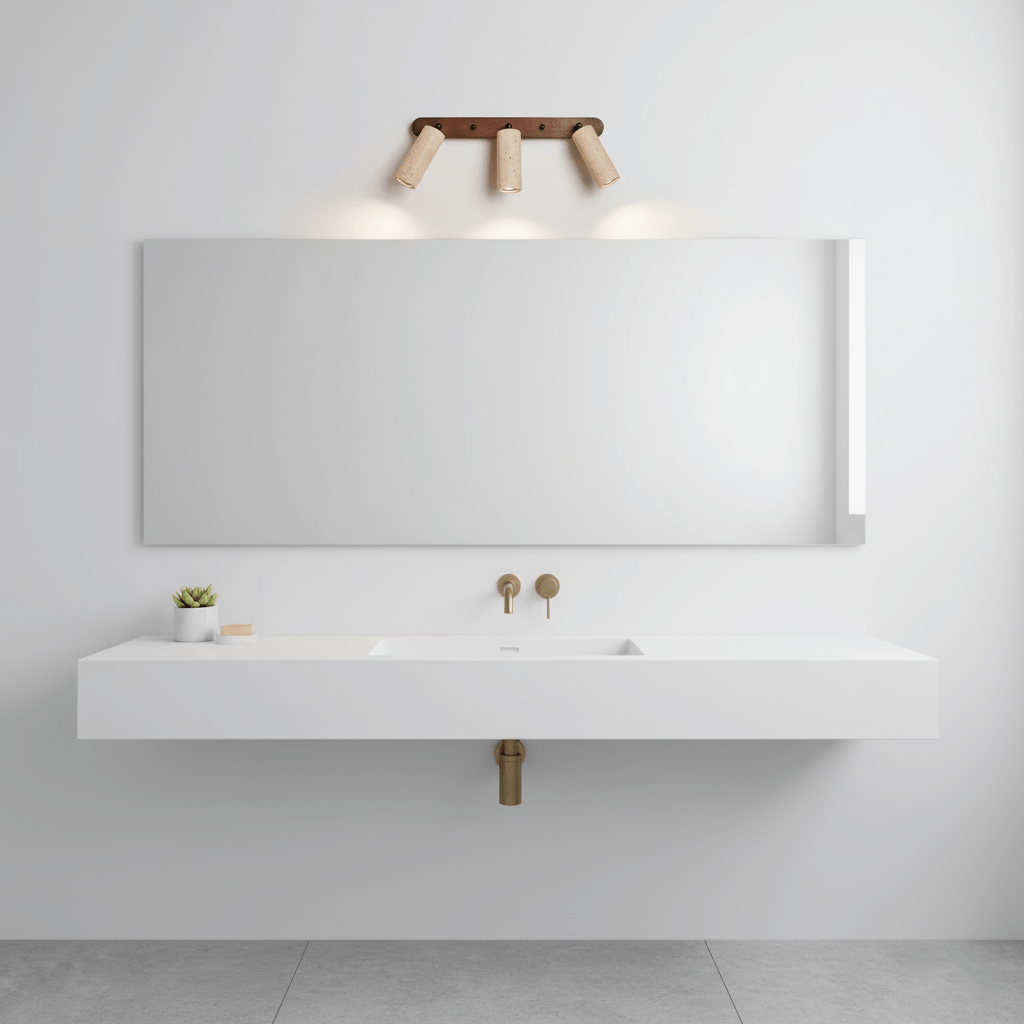 Travertine Triple Spotlight Wall Light - Wall Lamp, Hardwired Wall Sconce, detail 5