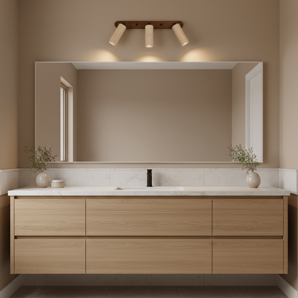 Travertine Triple Spotlight Wall Light - Wall Lamp, Hardwired Wall Sconce, detail 4