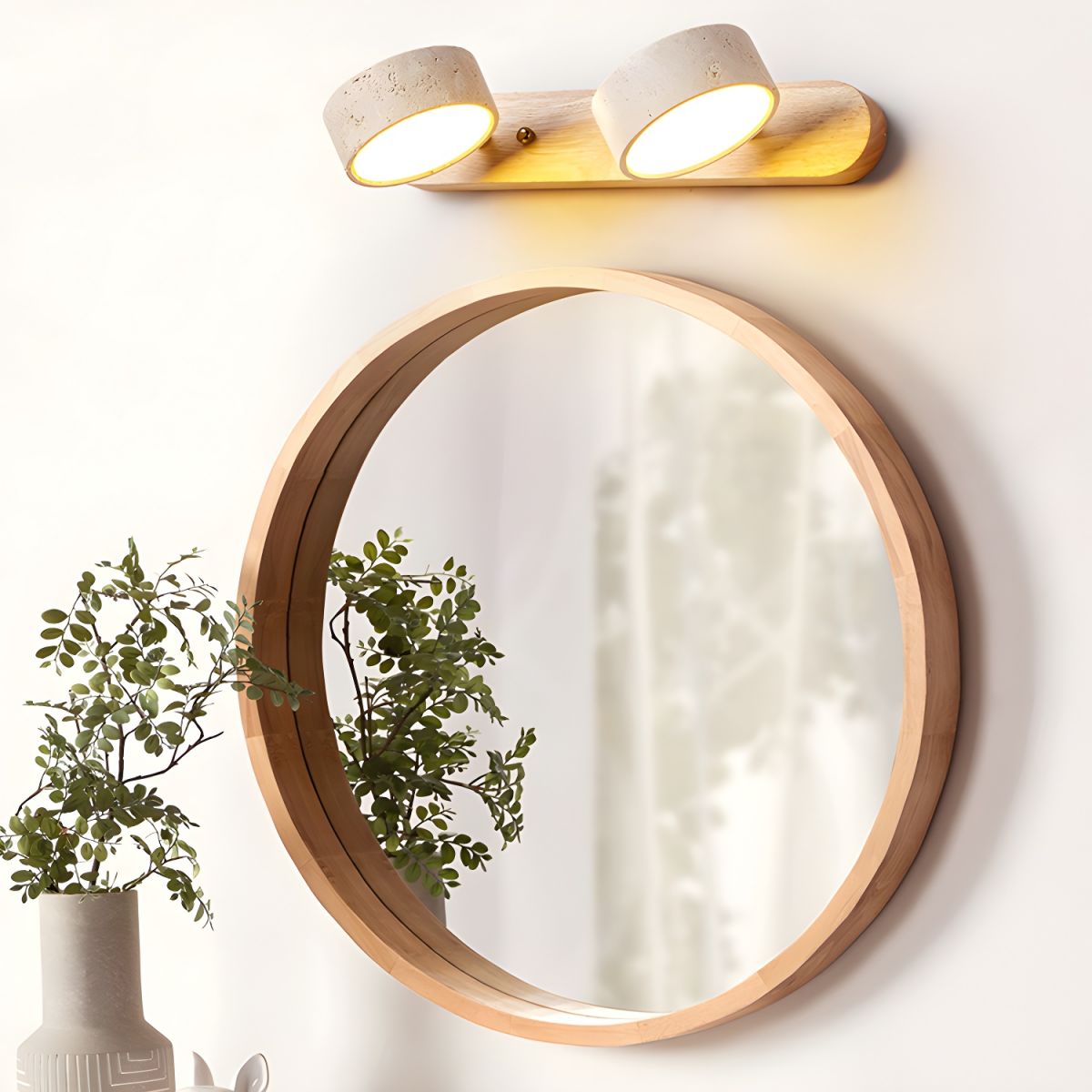 Travertine Duo Wall Light - 2-Light Size: Dia 32cm x... Travertine, Hardwired Wall Sconce, detail 15