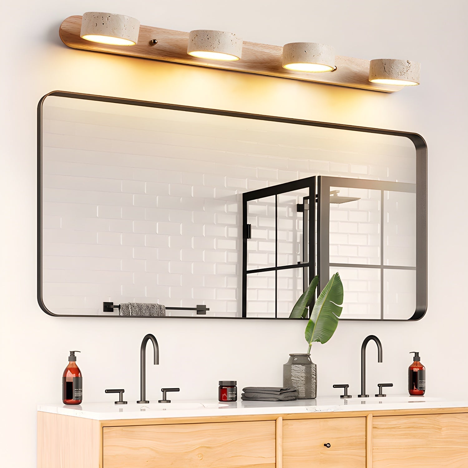 Travertine Duo Rechargeable Wall Light Vanity Light