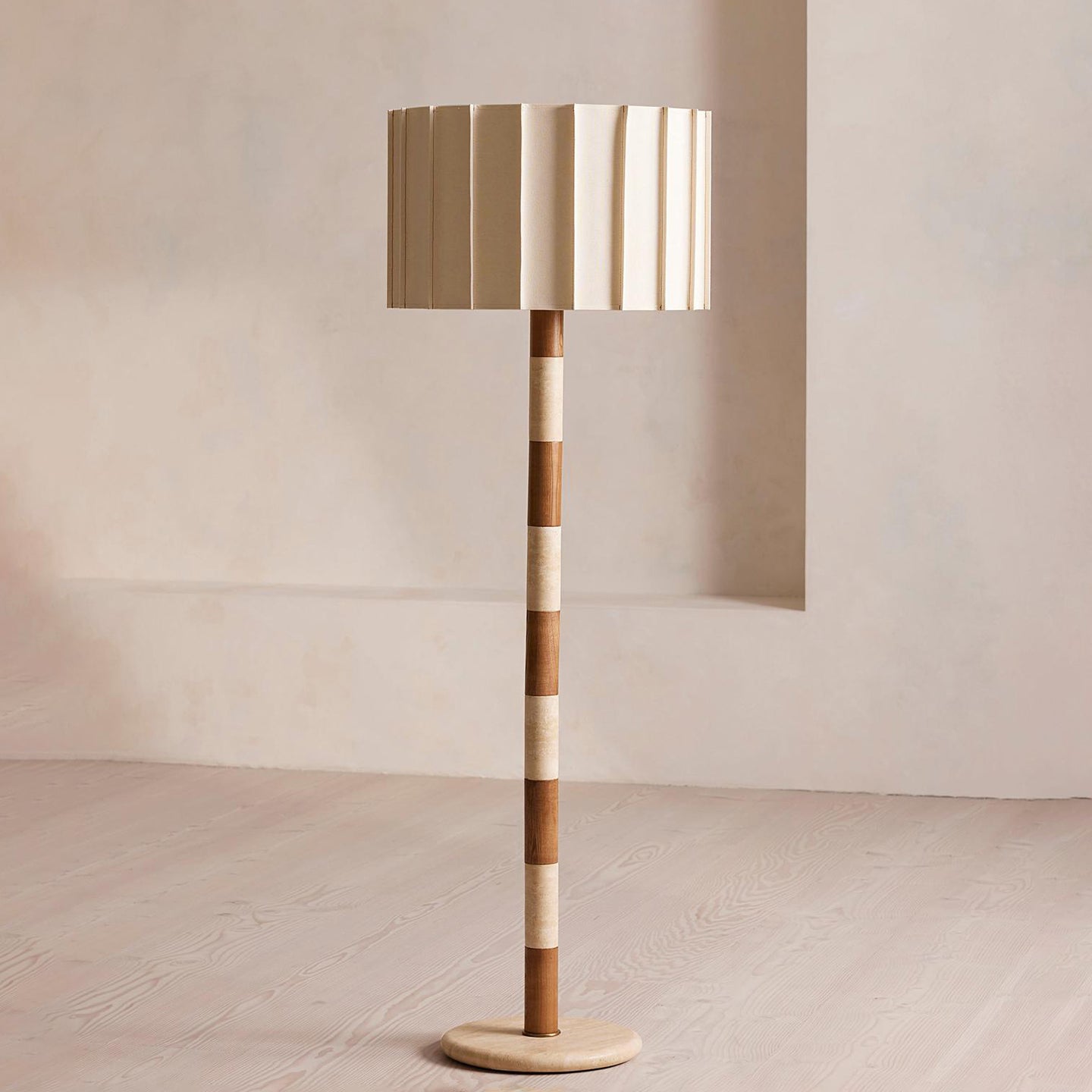 Travertine Striped Floor Lamp