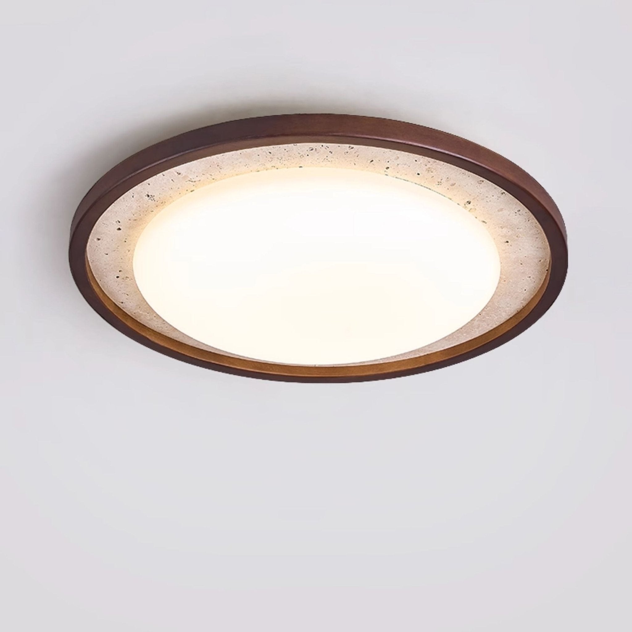 Travertine Wood Ceiling Light