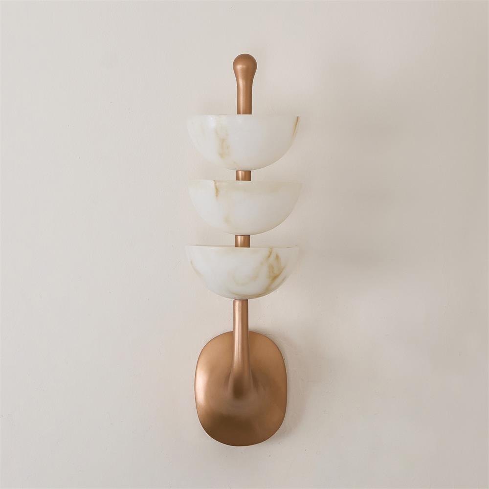Triple Alabaster Wall Sconce 5.9