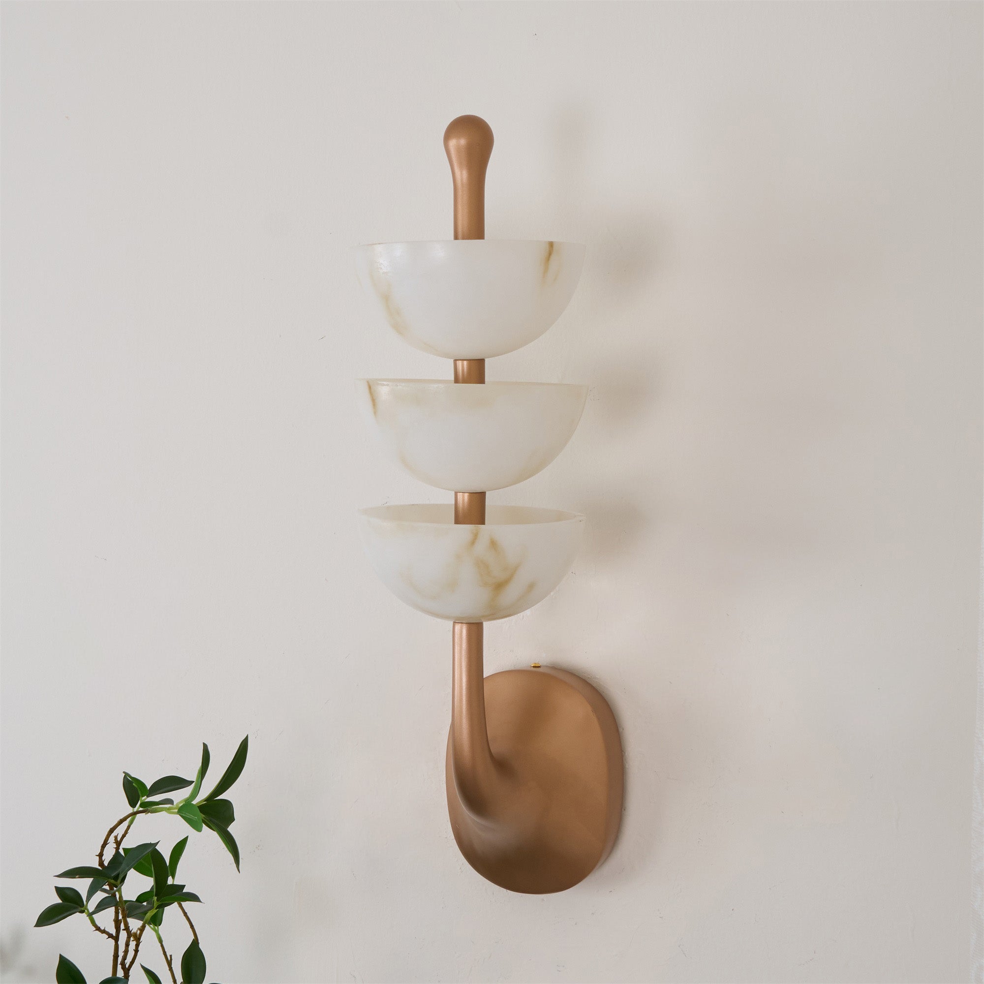 Triple Alabaster Wall Sconce 5.9
