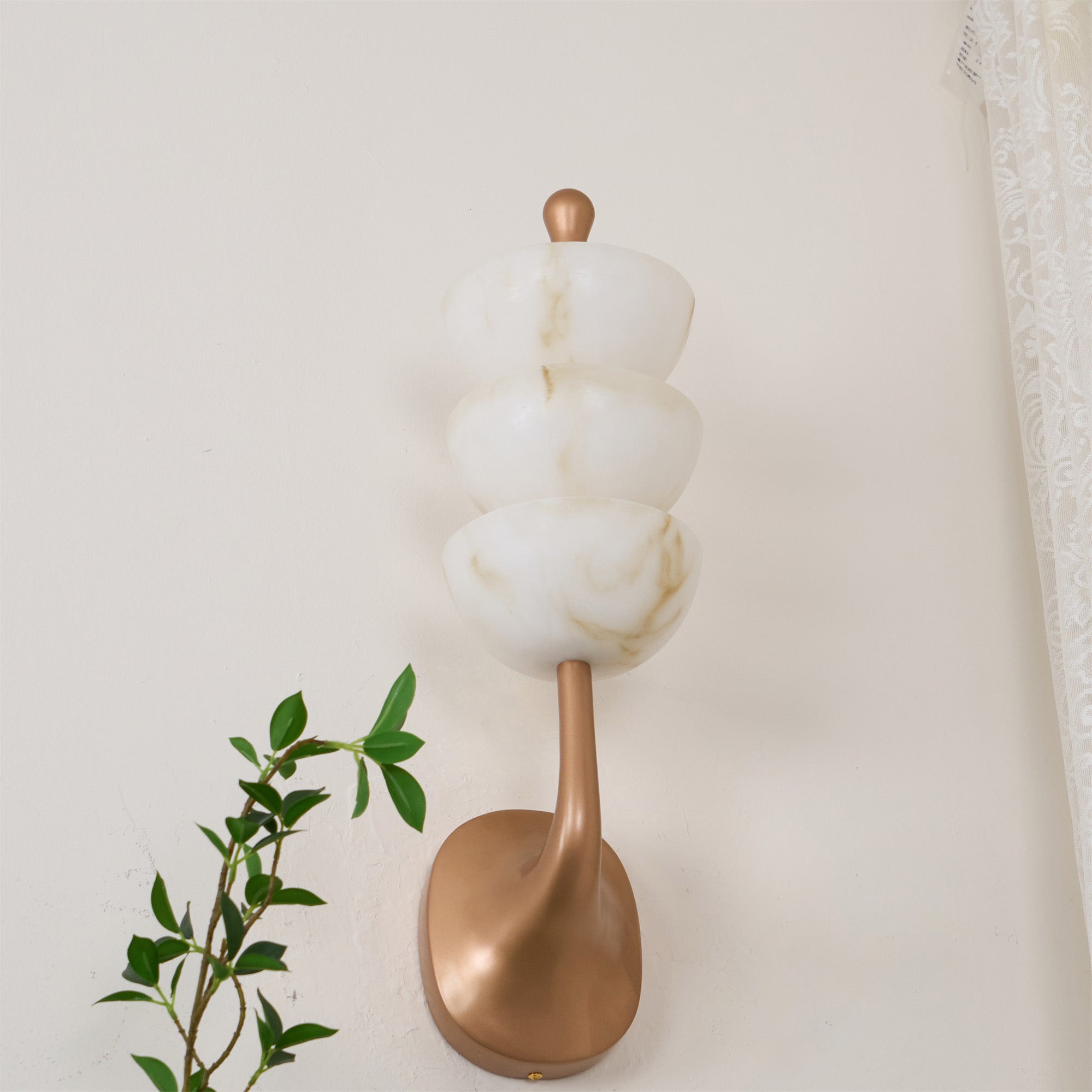 Triple Alabaster Wall Sconce 5.9