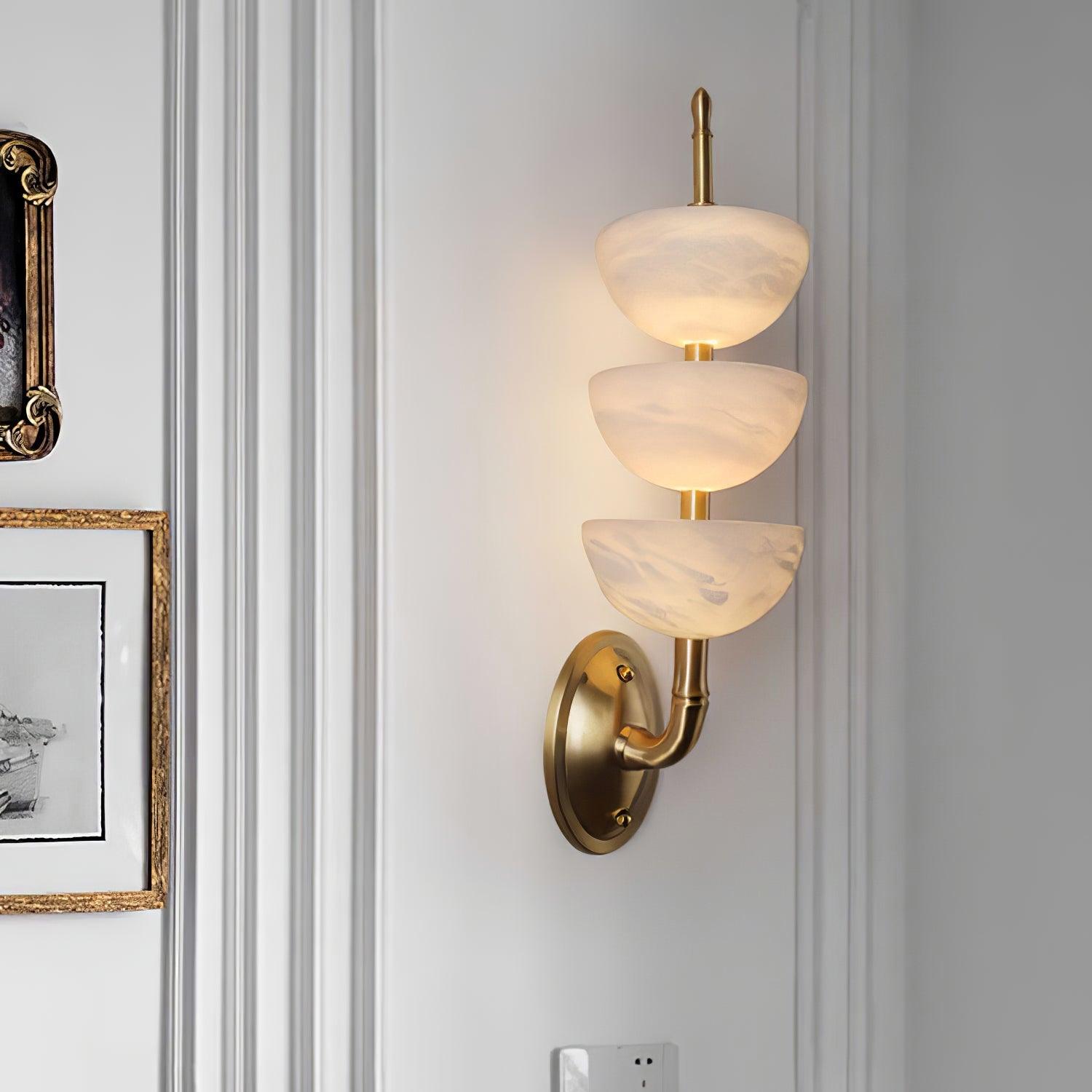 Triple Alabaster Wall Sconce 5.9