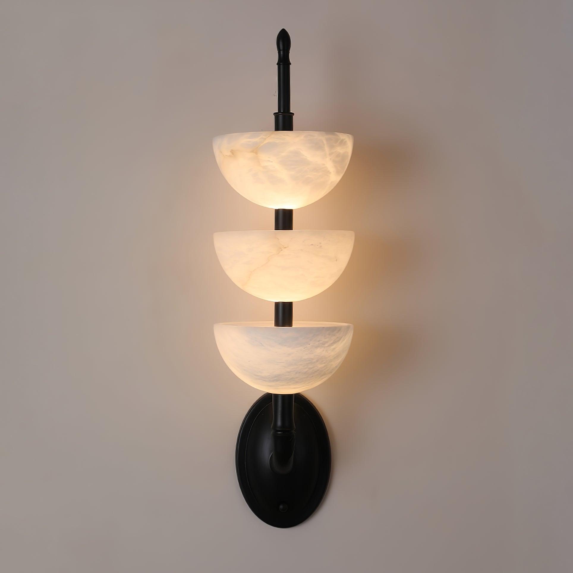 Triple Alabaster Wall Sconce 5.9