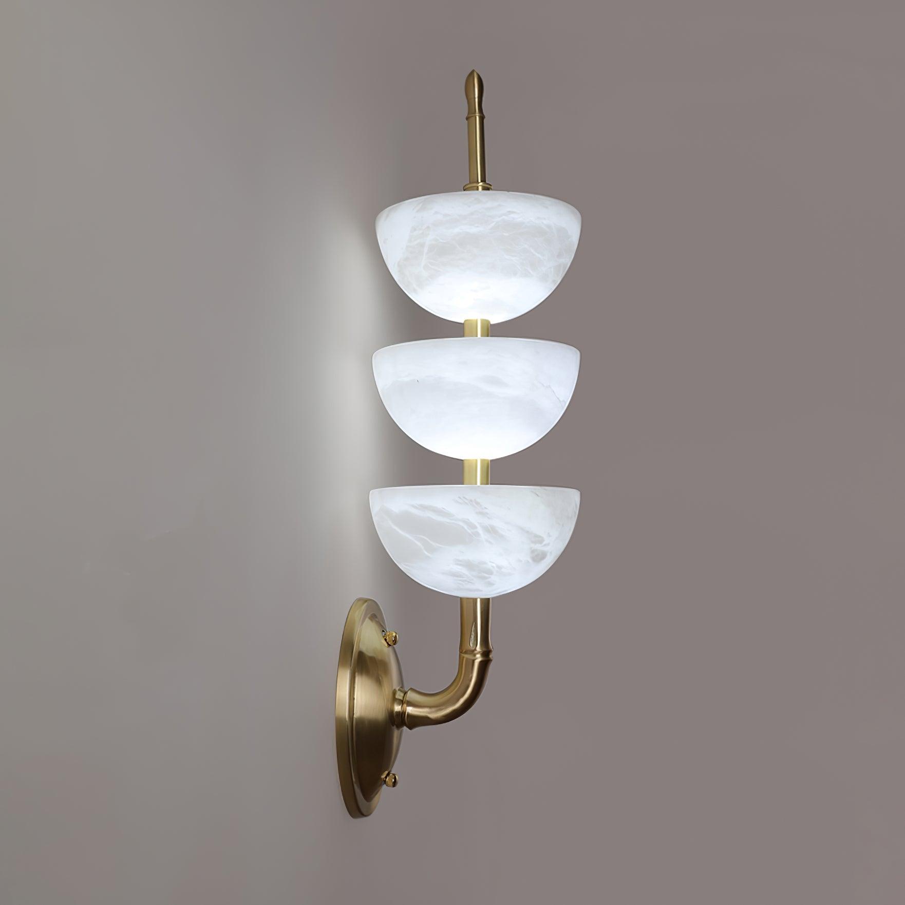 Triple Alabaster Wall Sconce 5.9