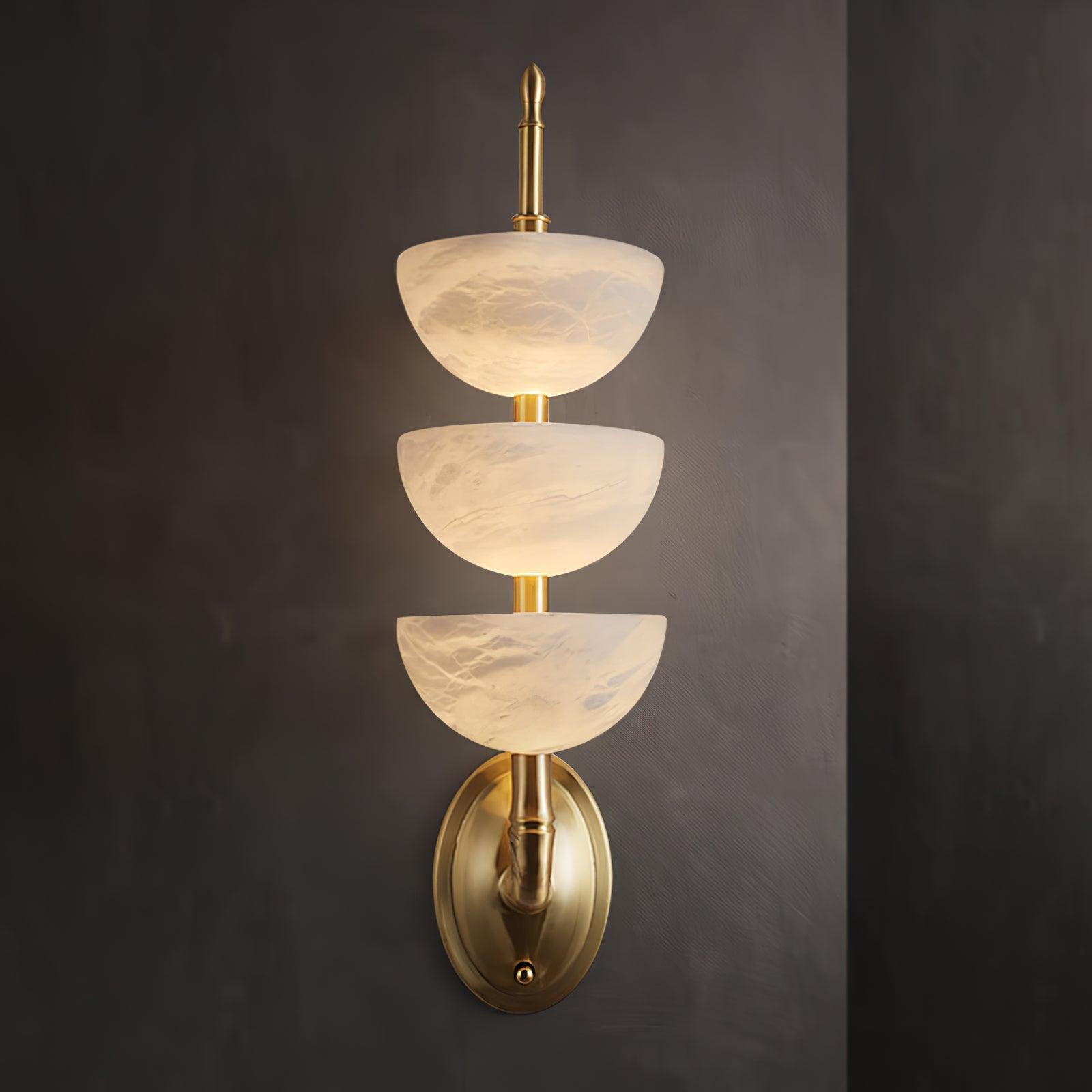 Triple Alabaster Wall Sconce 5.9