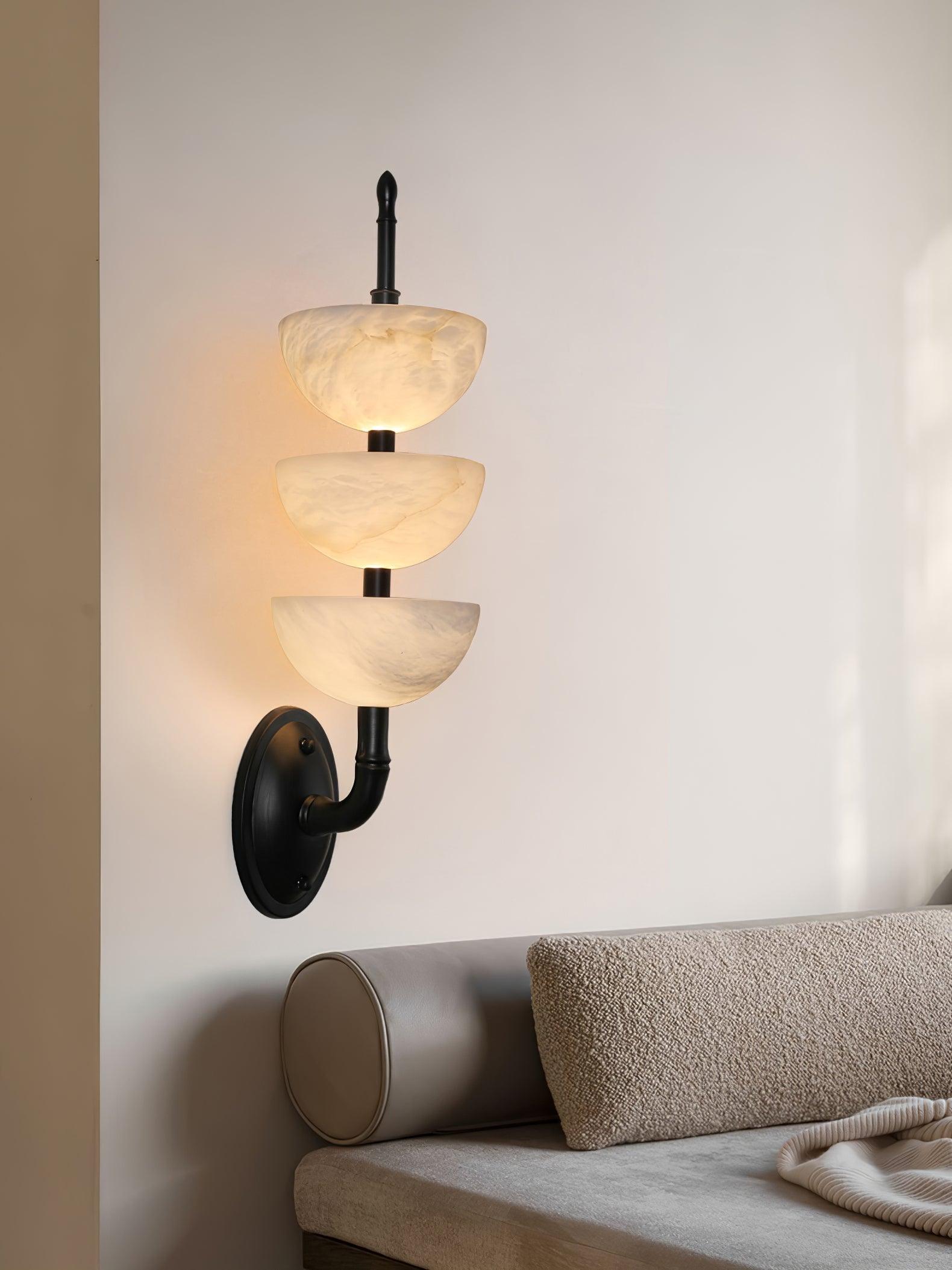 Triple Alabaster Wall Sconce 5.9