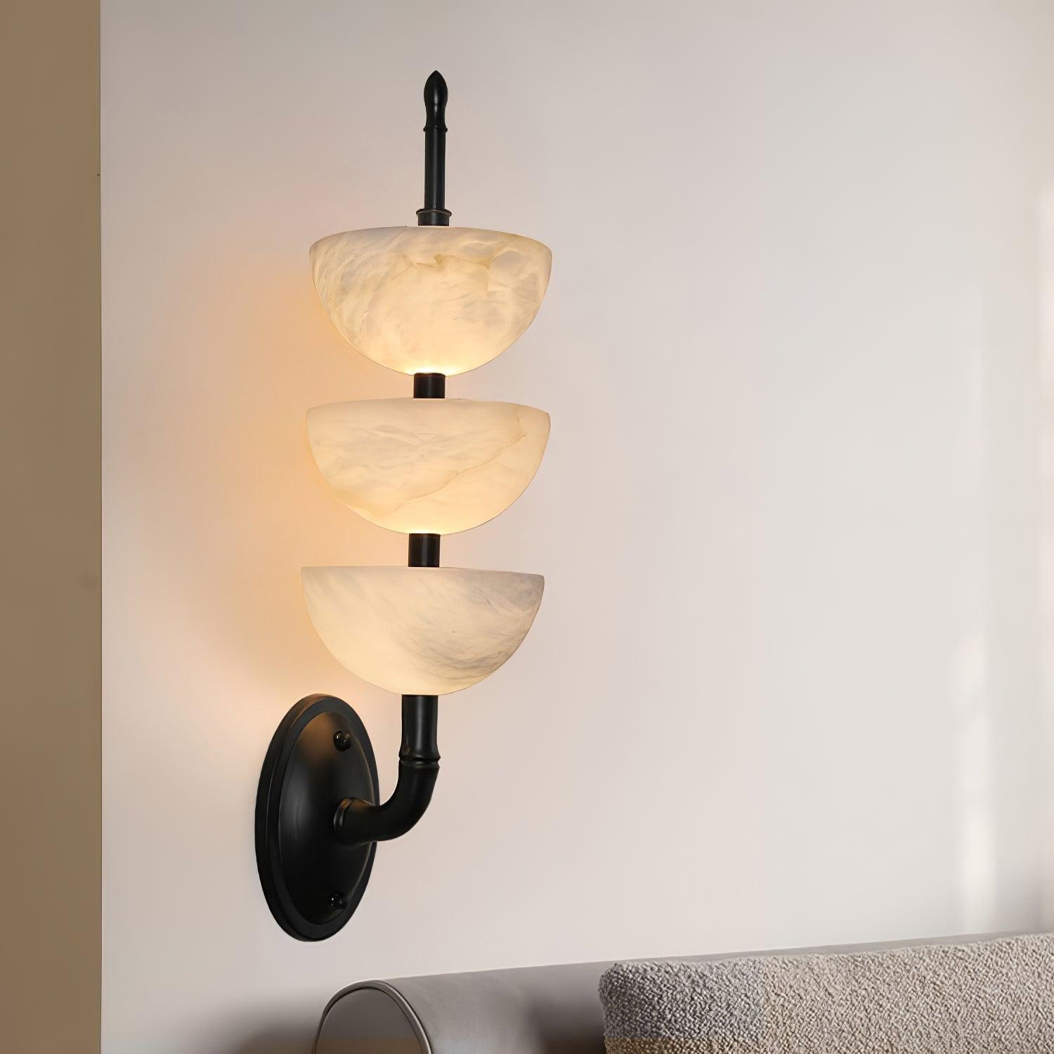 Triple Alabaster Wall Sconce 5.9
