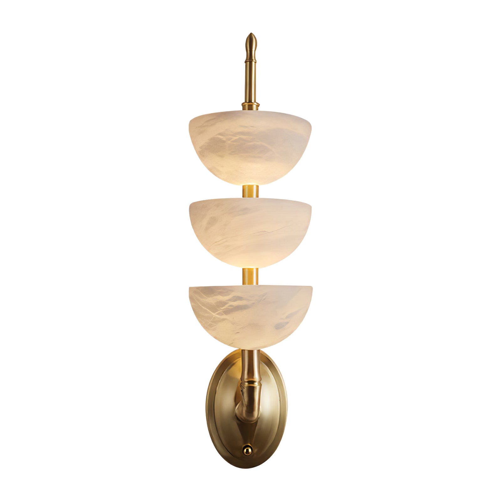 Triple Alabaster Sconce Wall Light, Hardwired Wall Sconce, detail 24