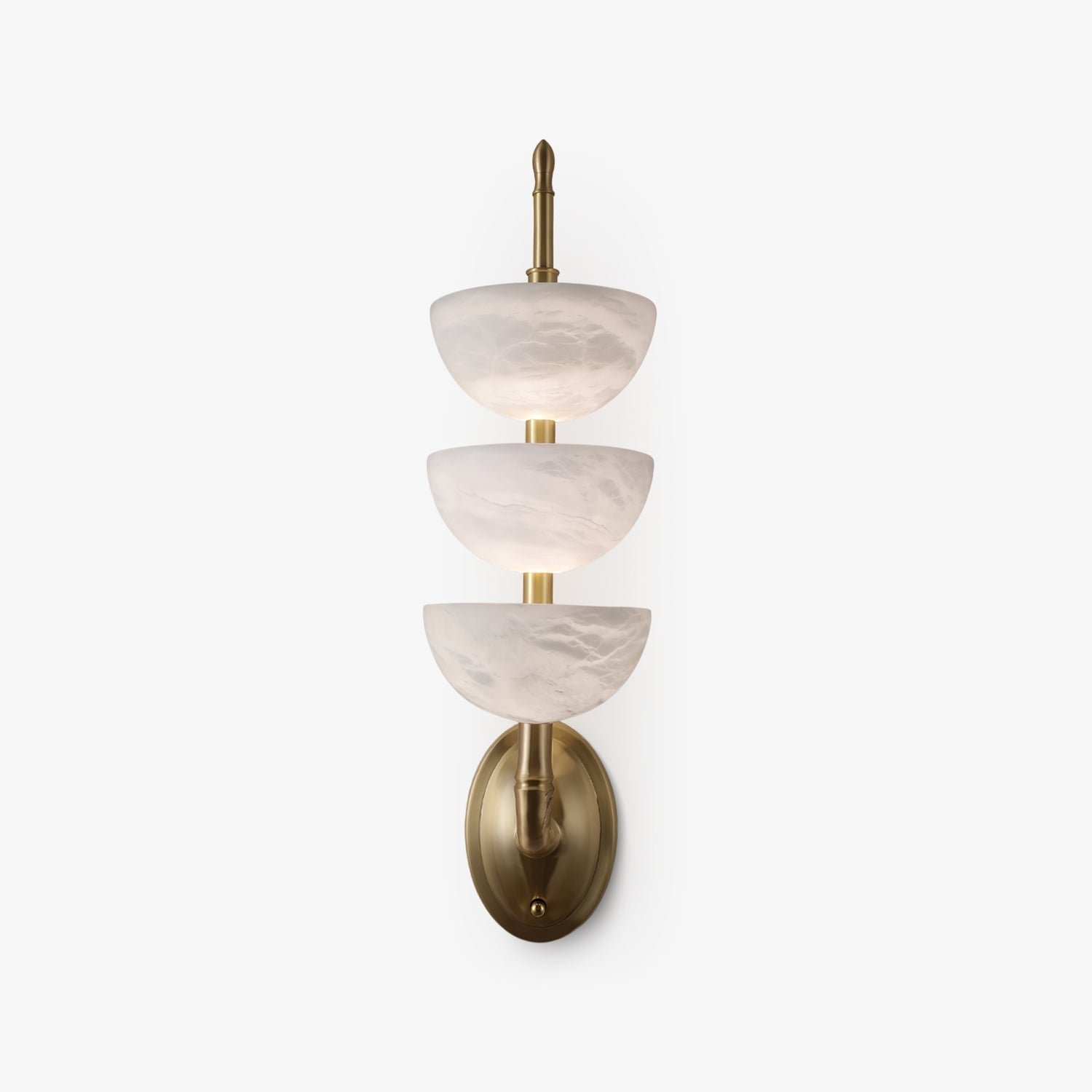 Triple Alabaster Wall Light, Hardwired Wall Sconce, detail 41