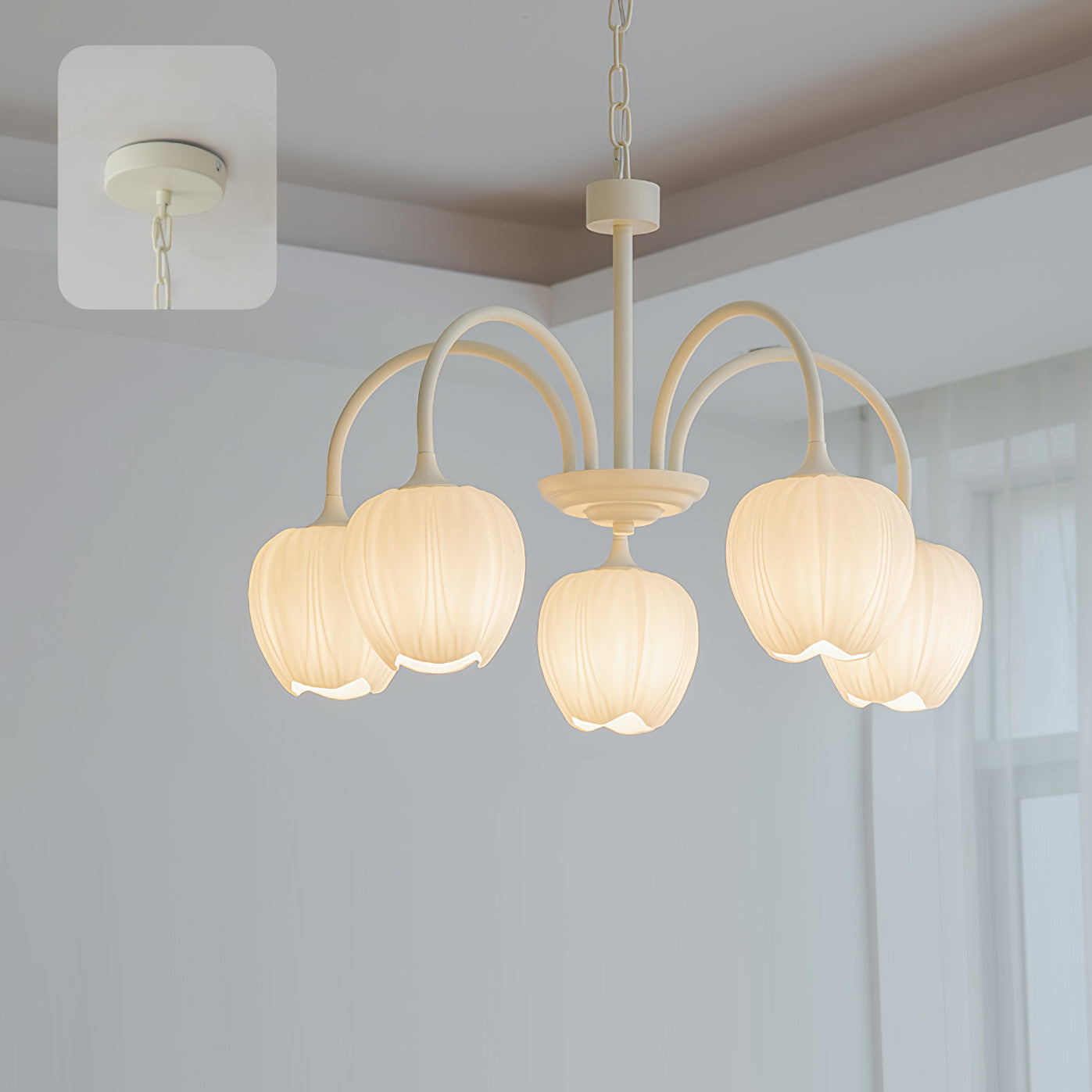 Tulip Matcha Chandelier detail view 10
