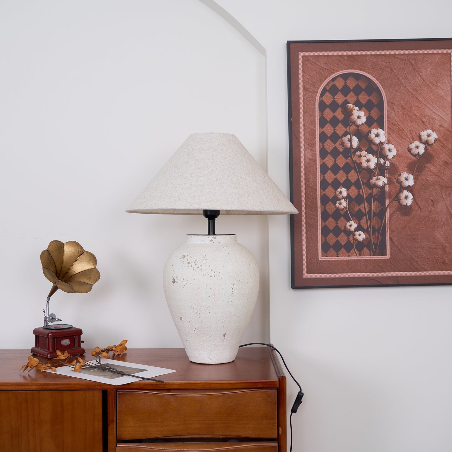 Tuscan Stone Table Lamp 17.7