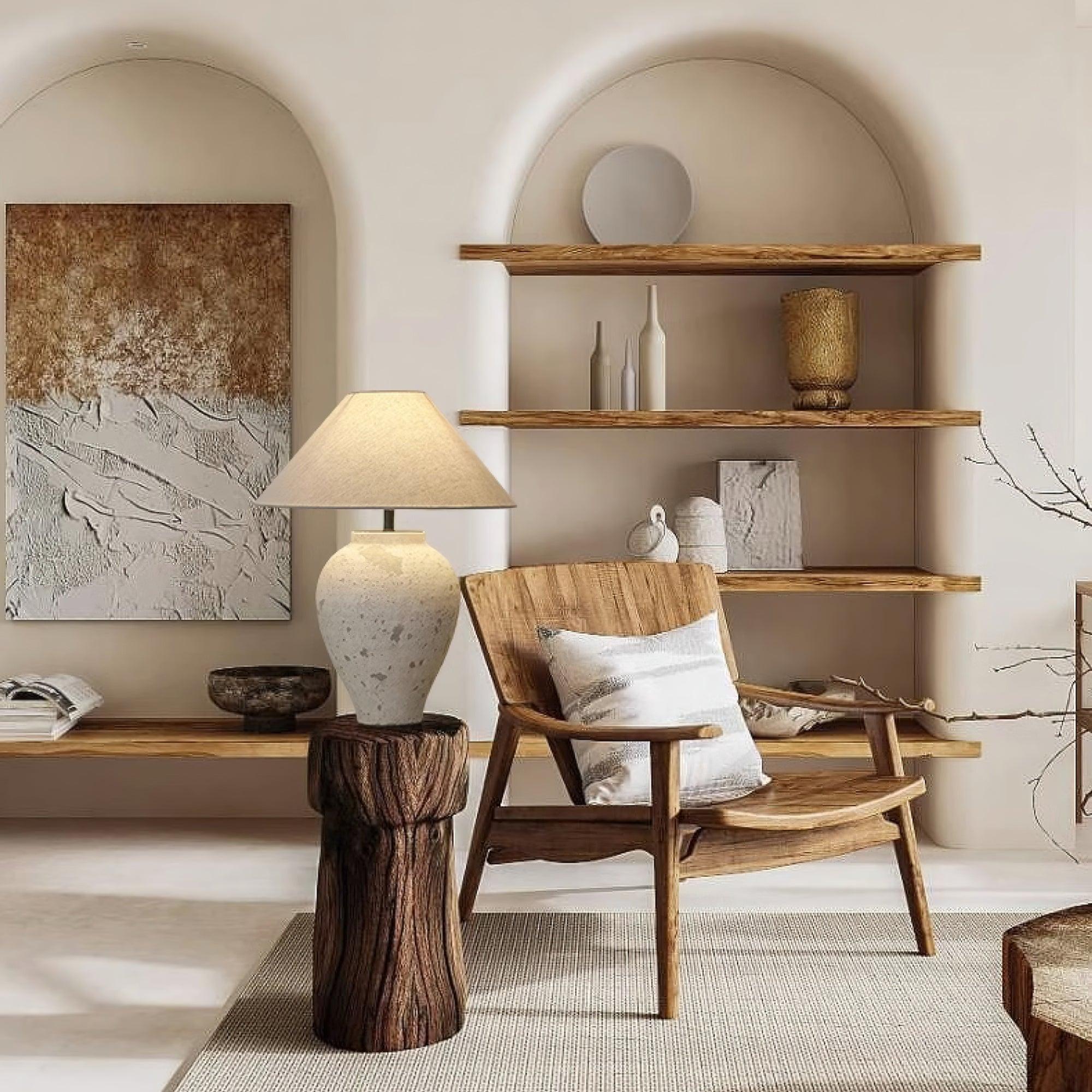 Tuscan Stone Table Lamp 17.7